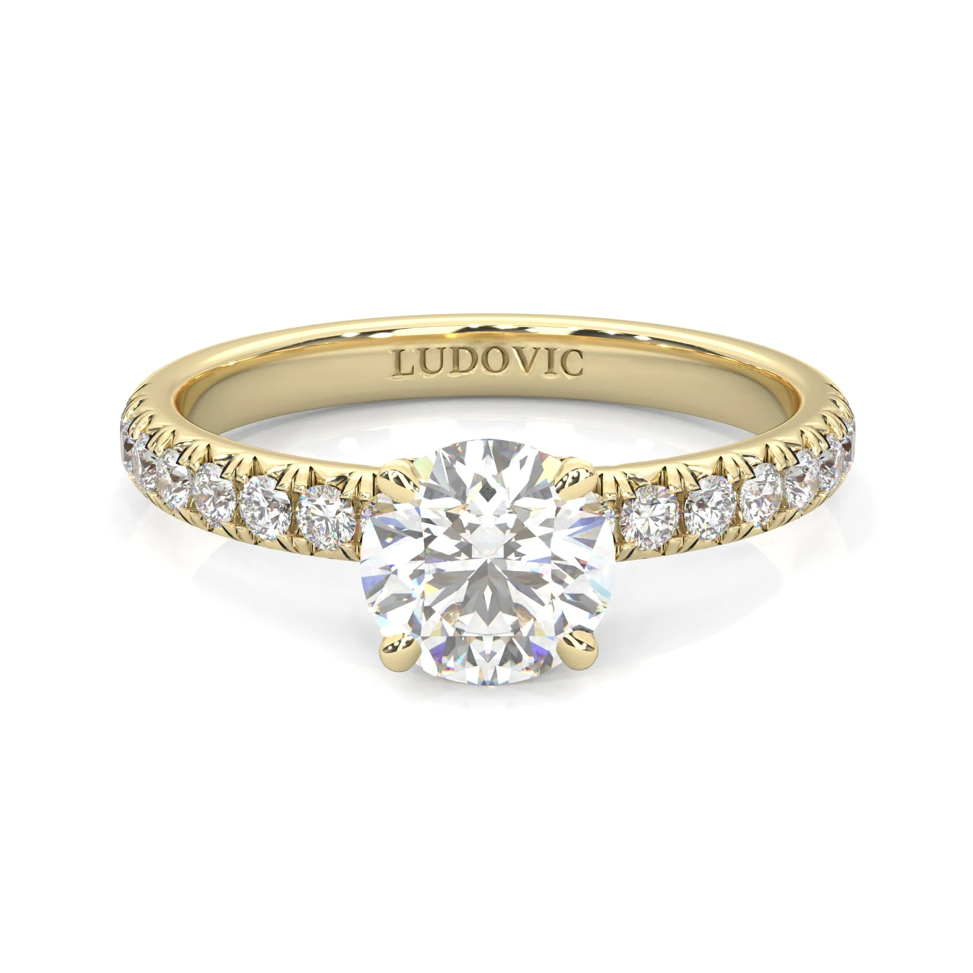 The Precious Vow Pin Moissanite Engagement Ring (5ct) ( Yellow Gold 14K )