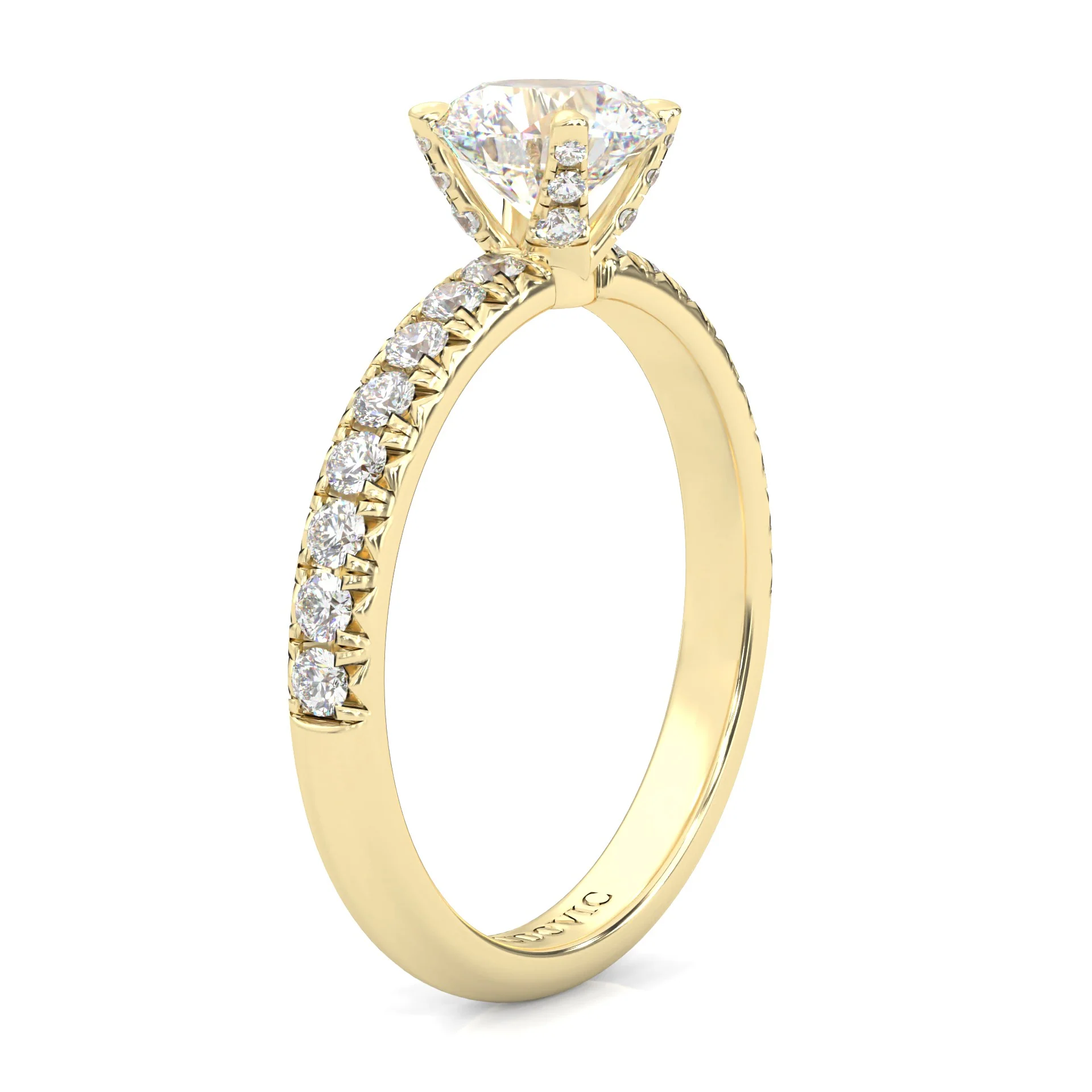 The Precious Vow Pin Moissanite Engagement Ring (5ct) ( Yellow Gold 14K ) - Image 4