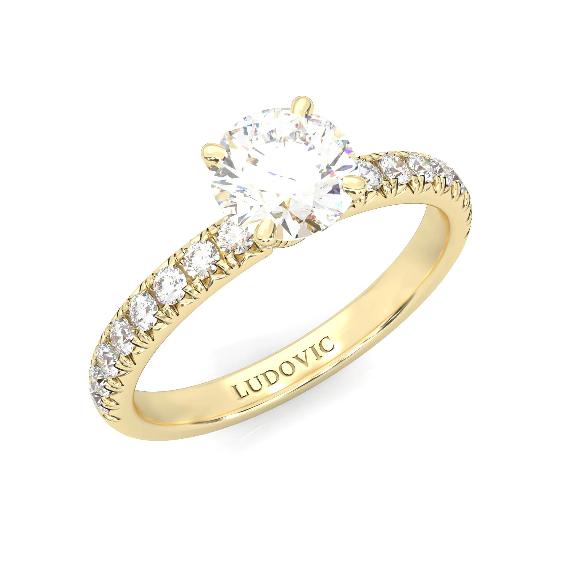 The Precious Vow Pin Moissanite Engagement Ring (5ct) ( Yellow Gold 14K ) - Image 6