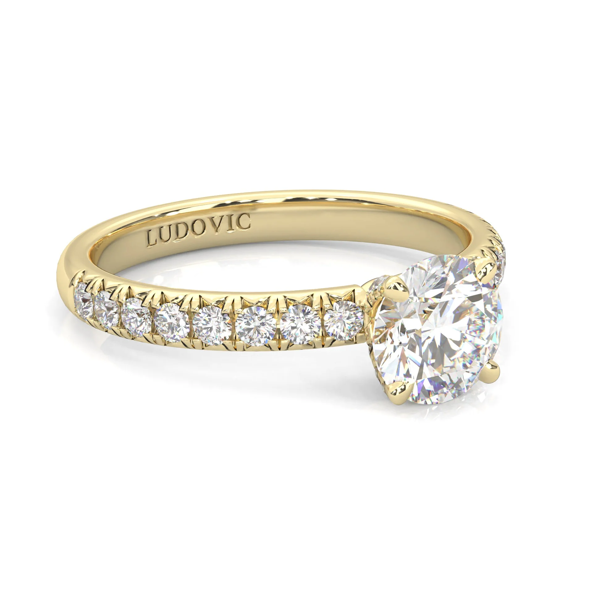 The Precious Vow Pin Moissanite Engagement Ring ( Yellow Gold 14K ) - Image 2