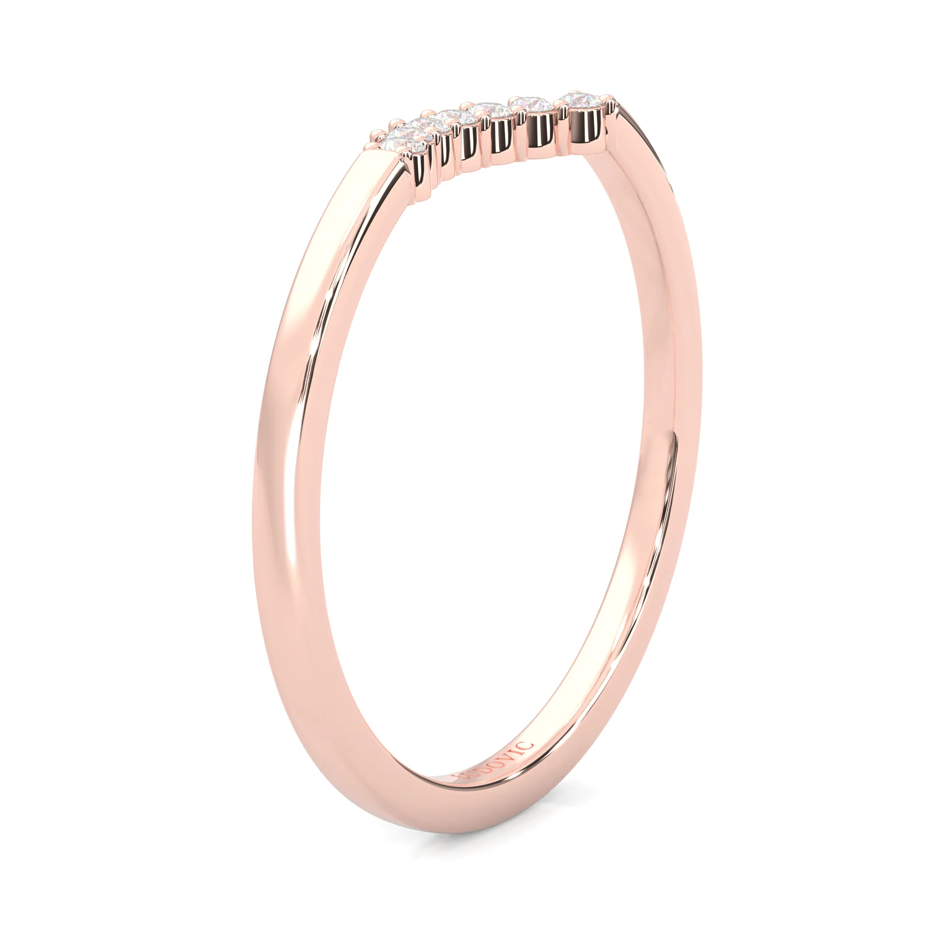 The Simple Love Moissanite Wedding Band ( Rose Gold ) - Image 5