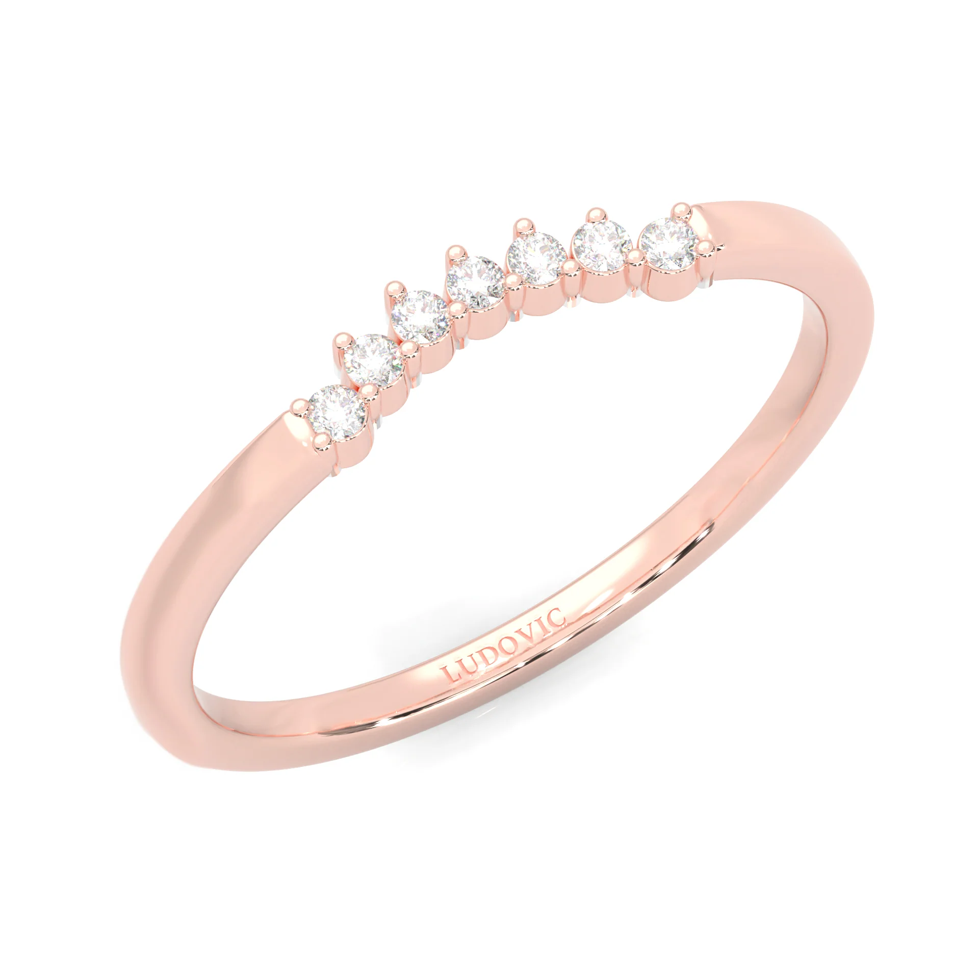 The Simple Love Moissanite Wedding Band ( Rose Gold ) - Image 7