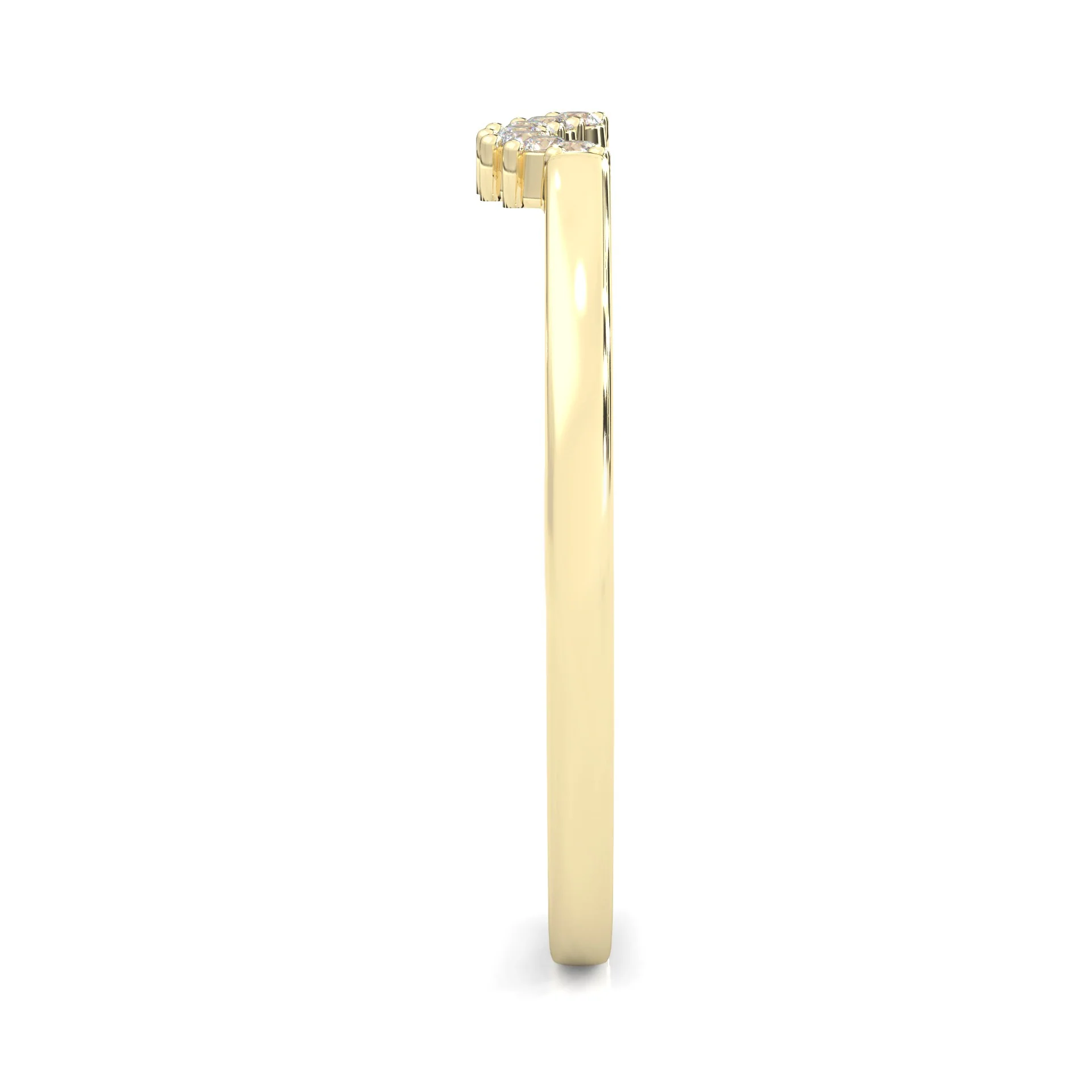 The Simple Love Moissanite Wedding Band ( Yellow Gold ) - Image 3