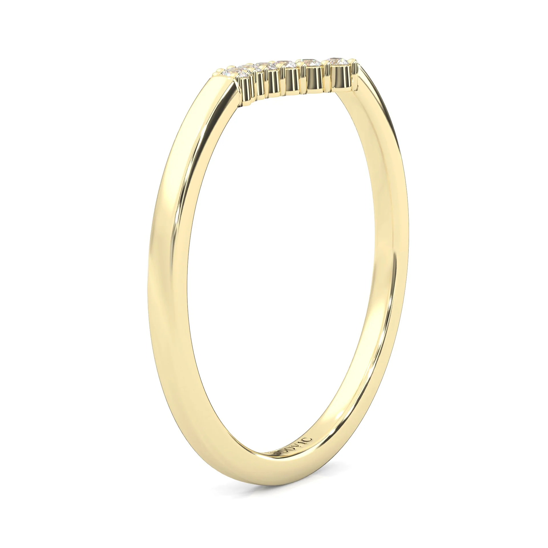 The Simple Love Moissanite Wedding Band ( Yellow Gold ) - Image 4