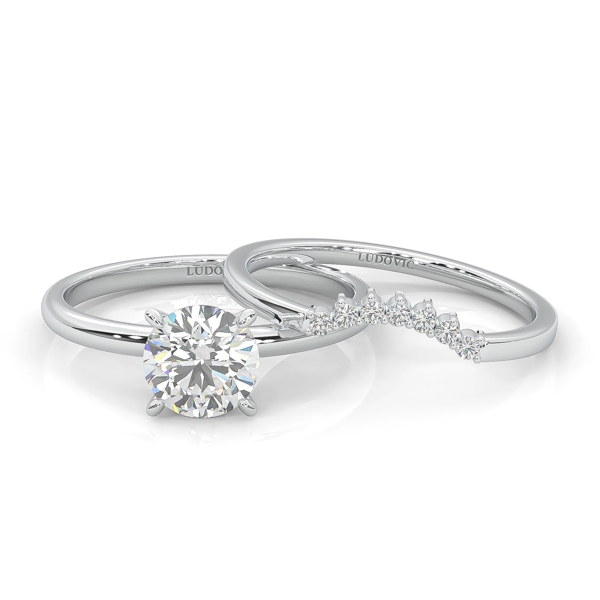 The Simple Love Moissanite Wedding Set (14k Solid Gold) - Image 3