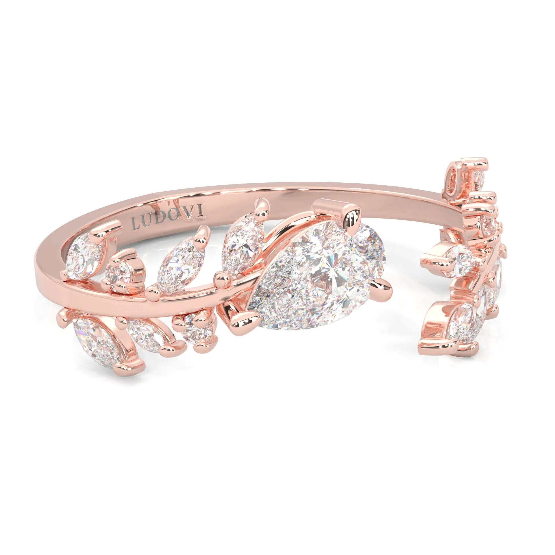The Splendor Of Nature Wedding Band ( Rose Gold 14k) - Image 2
