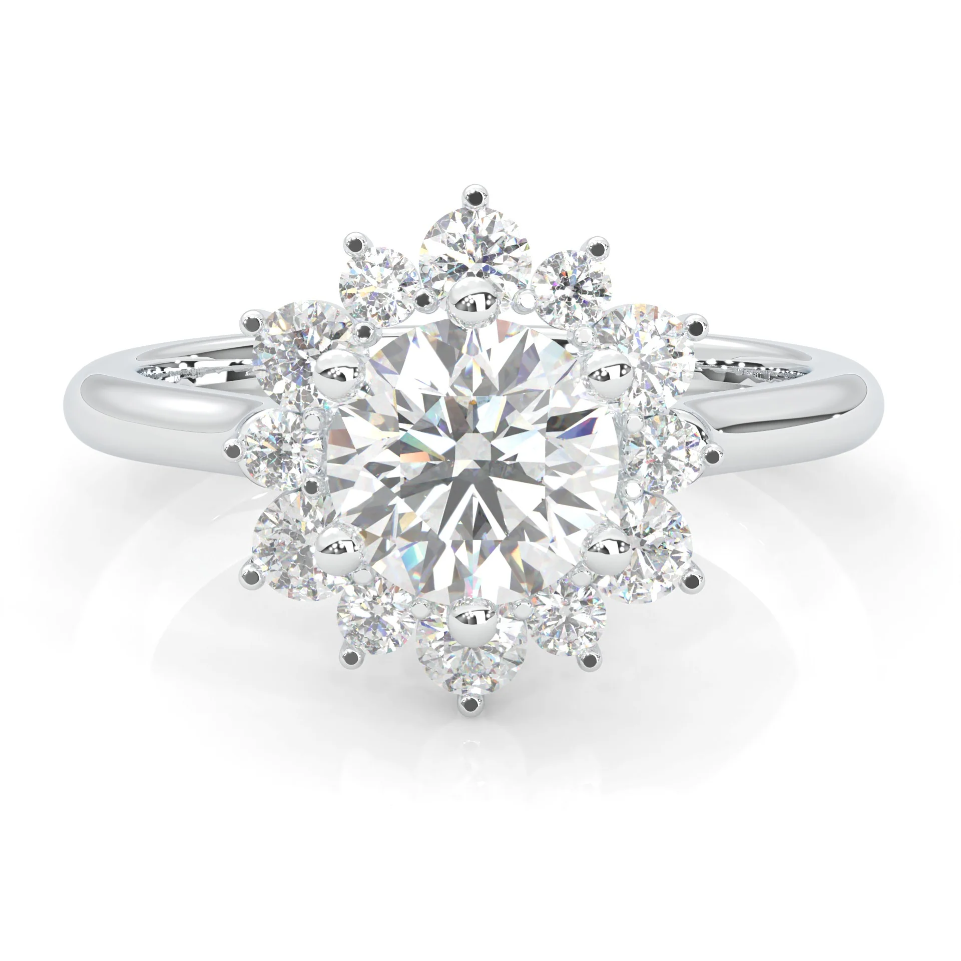 The Starburst Stream Solitaire Engagement Ring (14k Solid Gold)