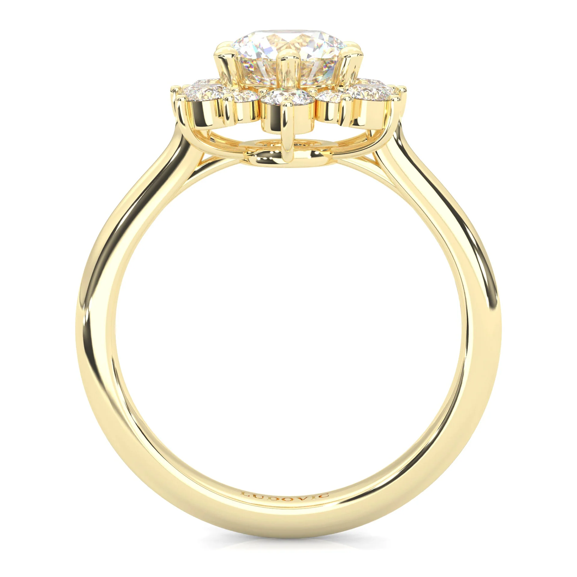 The Starburst Stream Solitaire Engagement Ring  ( Yellow Gold 14k) - Image 5