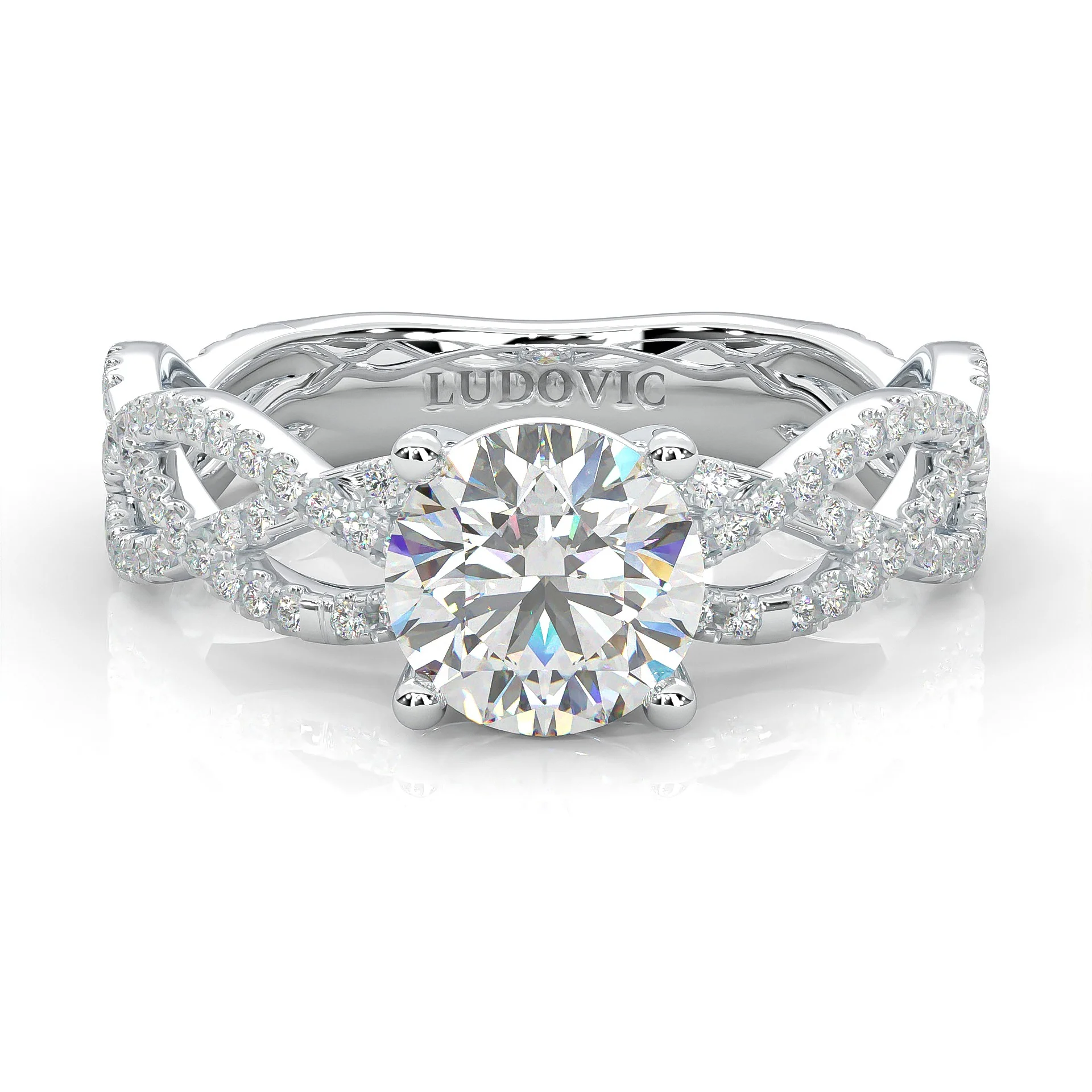 The Tempting Palm Moissanite Engagement Ring (14k Solid Gold)