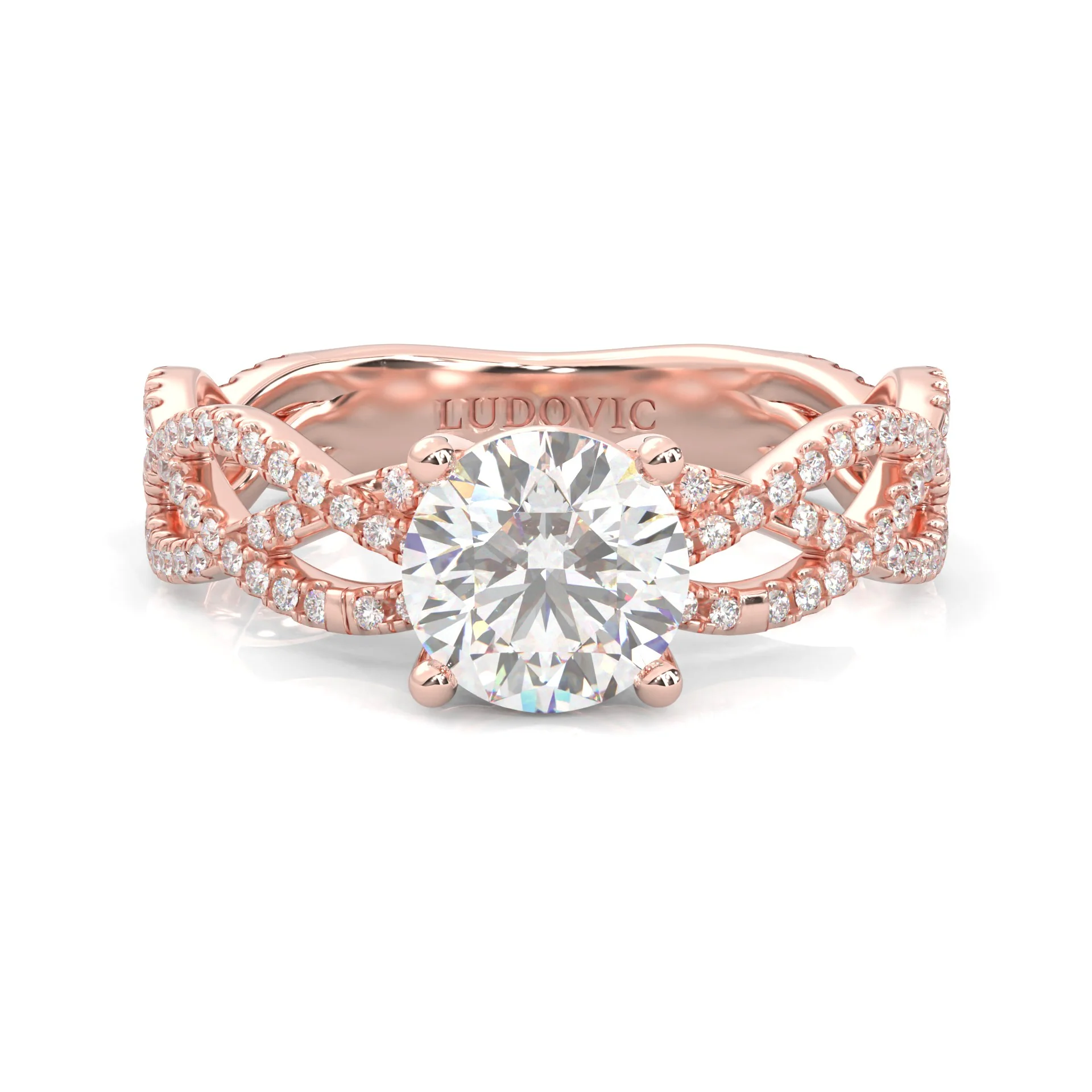 The Tempting Palm Moissanite Engagement Ring ( Rose Gold 14K )