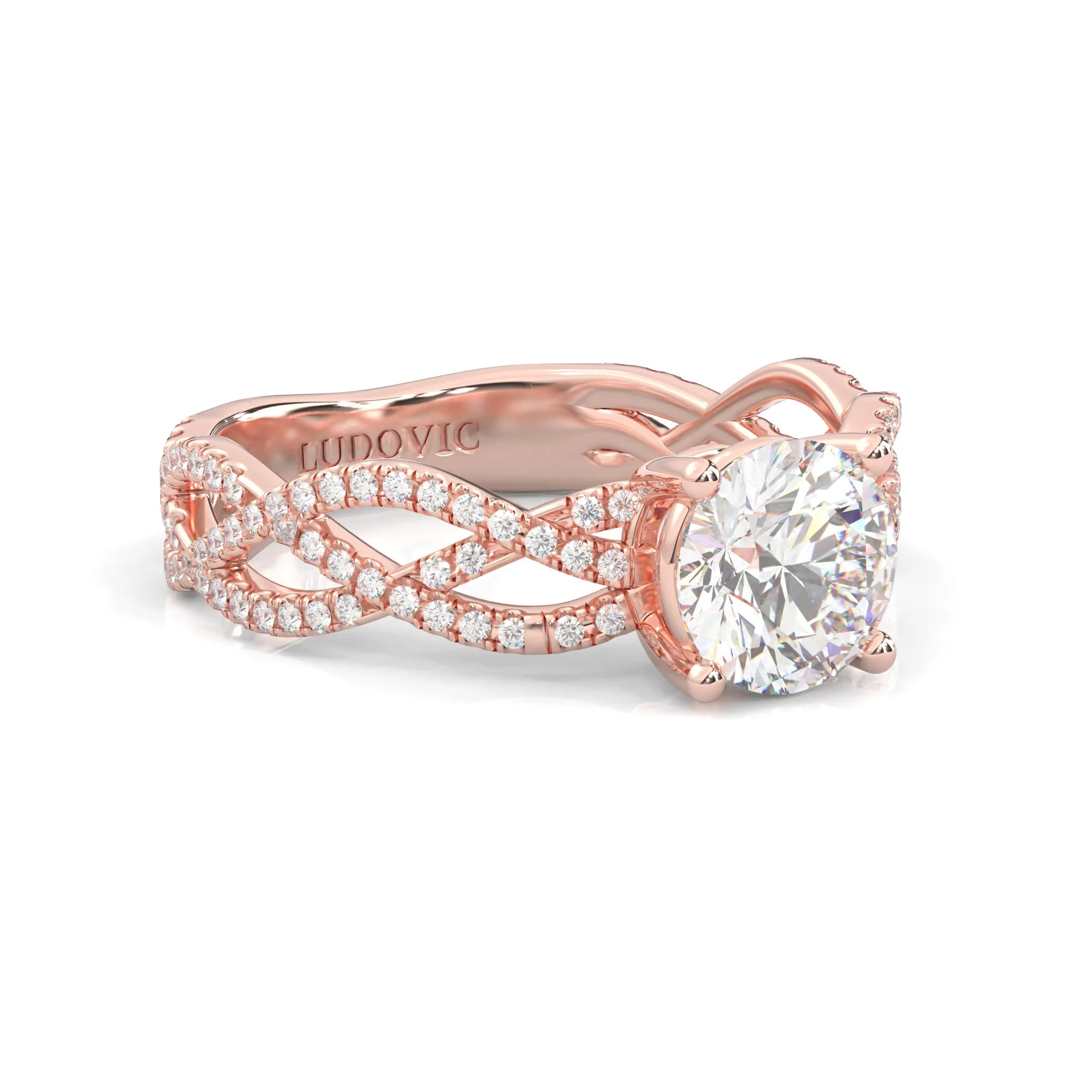 The Tempting Palm Moissanite Engagement Ring ( Rose Gold 14K ) - Image 3