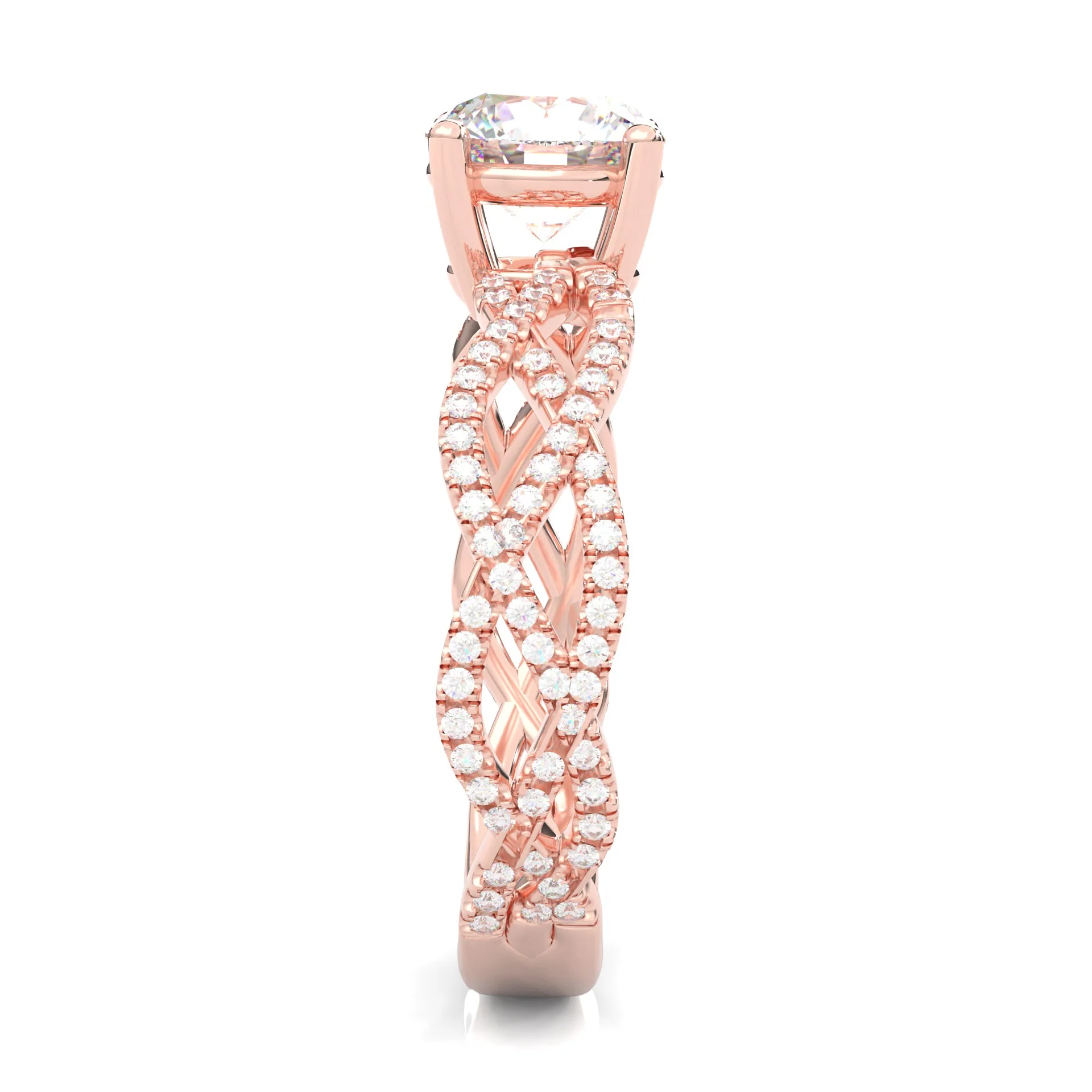 The Tempting Palm Moissanite Engagement Ring ( Rose Gold 14K ) - Image 4