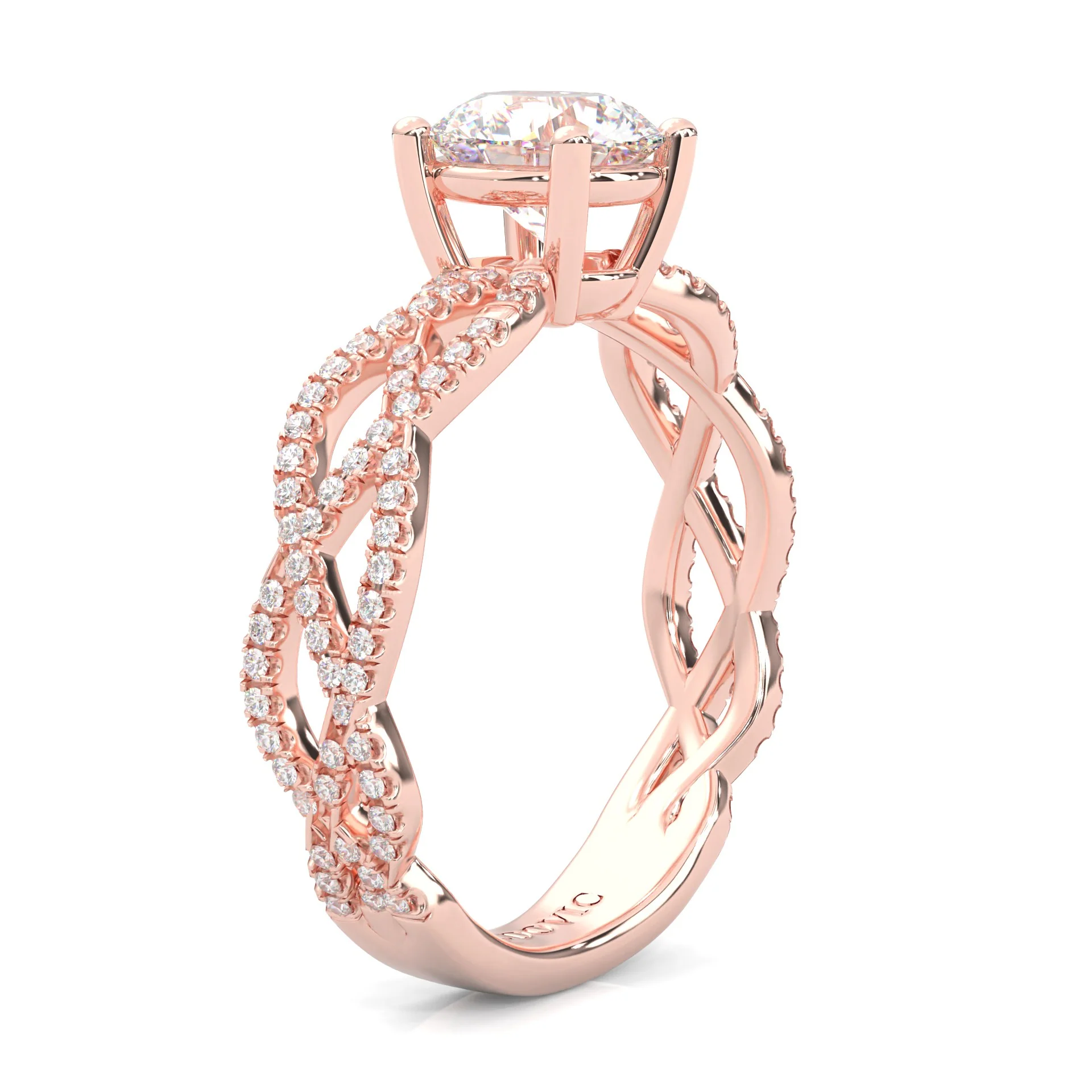 The Tempting Palm Moissanite Engagement Ring ( Rose Gold 14K ) - Image 5