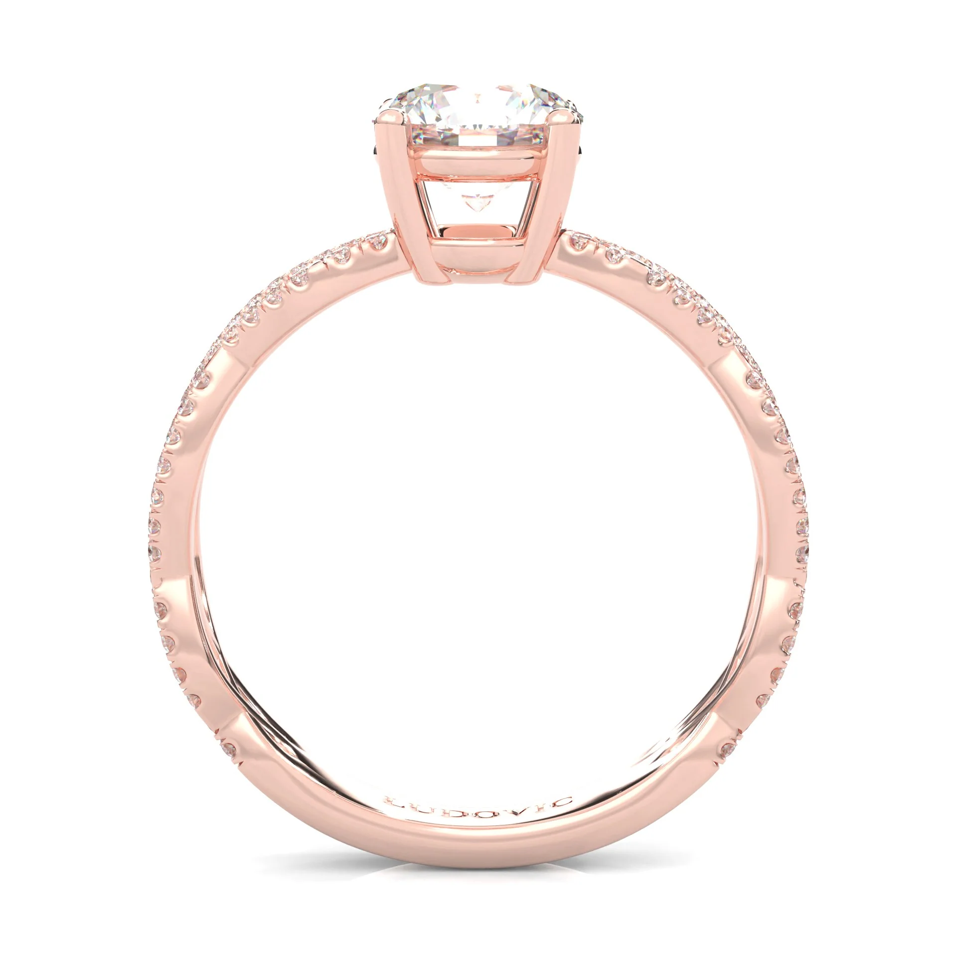 The Tempting Palm Moissanite Engagement Ring ( Rose Gold 14K ) - Image 6