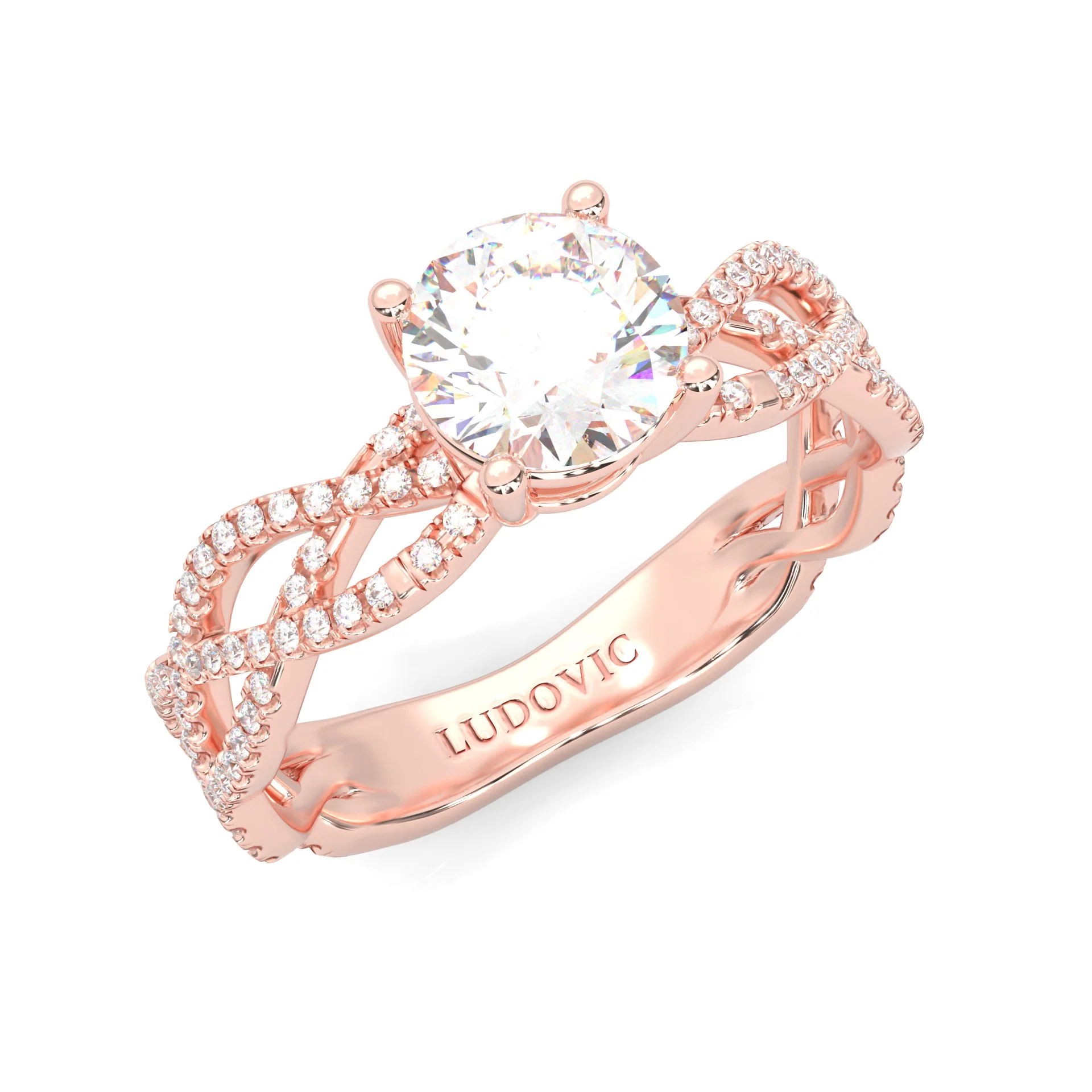 The Tempting Palm Moissanite Engagement Ring ( Rose Gold 14K ) - Image 7