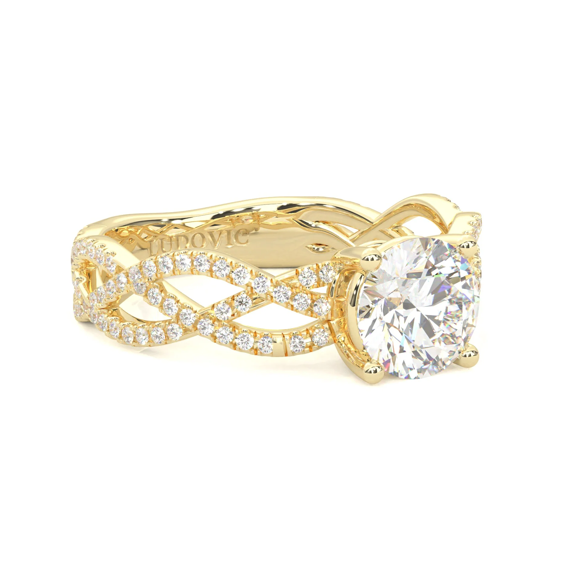 The Tempting Palm Moissanite Engagement Ring ( Yellow Gold 14K ) - Image 2