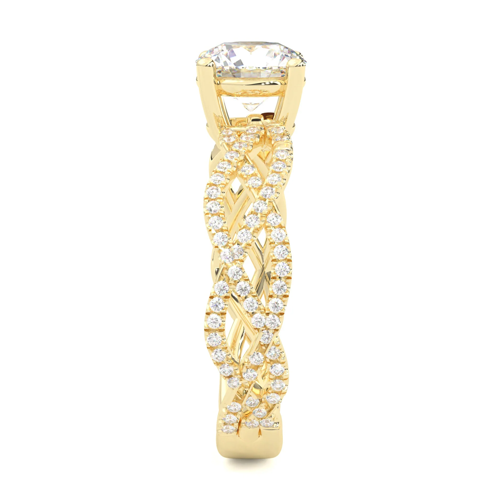 The Tempting Palm Moissanite Engagement Ring ( Yellow Gold 14K ) - Image 3