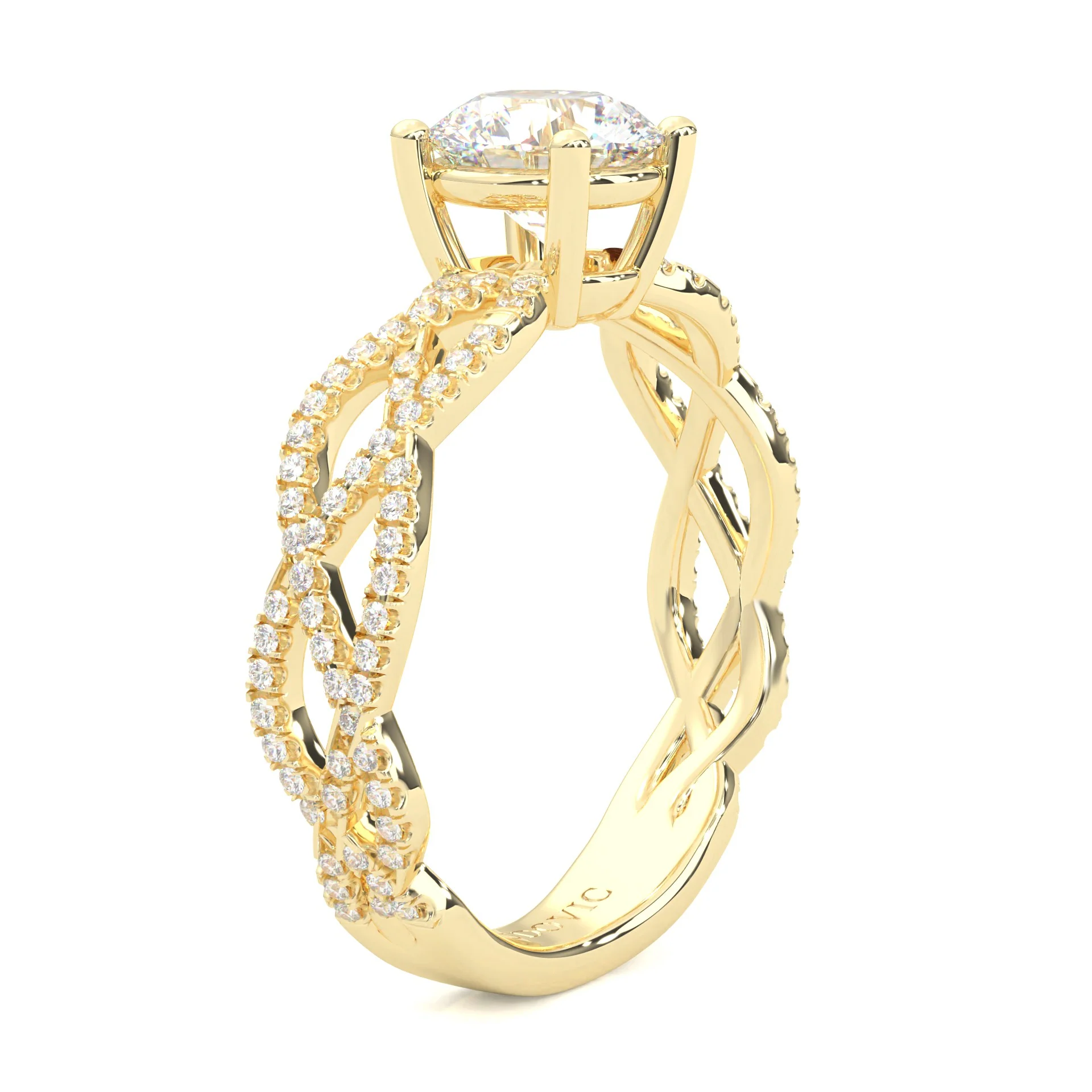 The Tempting Palm Moissanite Engagement Ring ( Yellow Gold 14K ) - Image 4