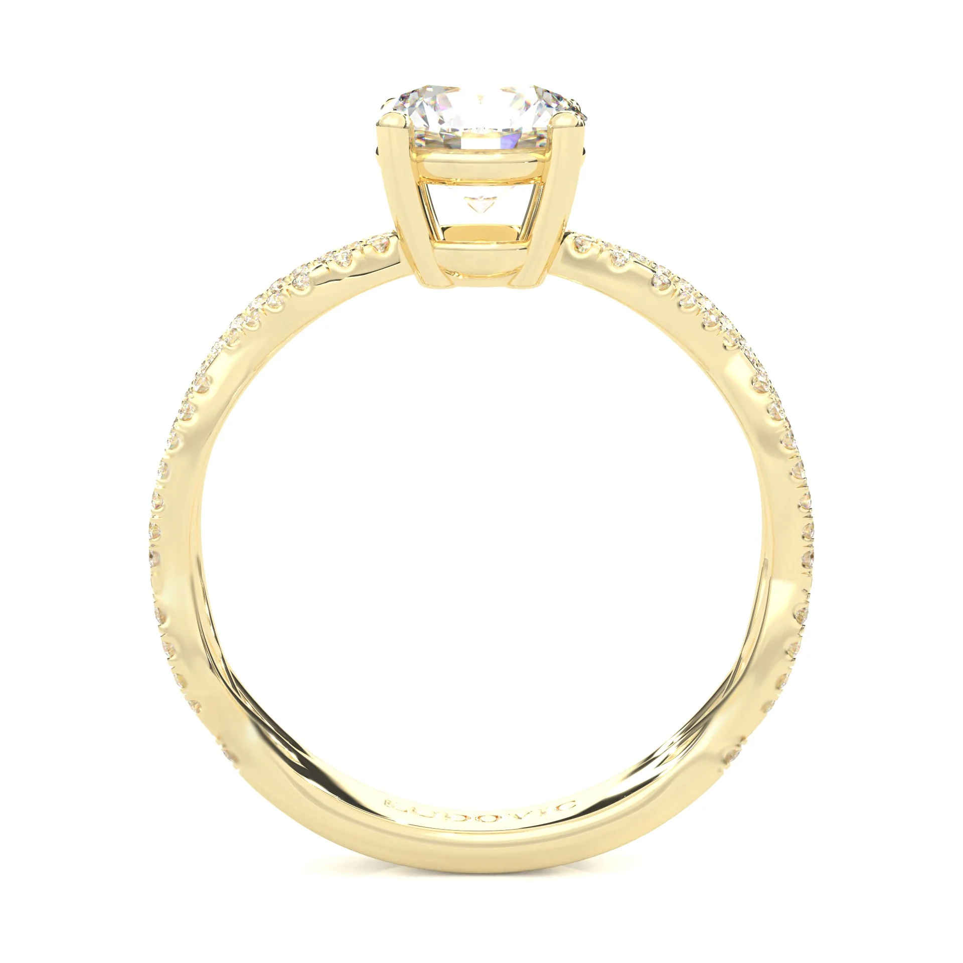 The Tempting Palm Moissanite Engagement Ring ( Yellow Gold 14K ) - Image 5