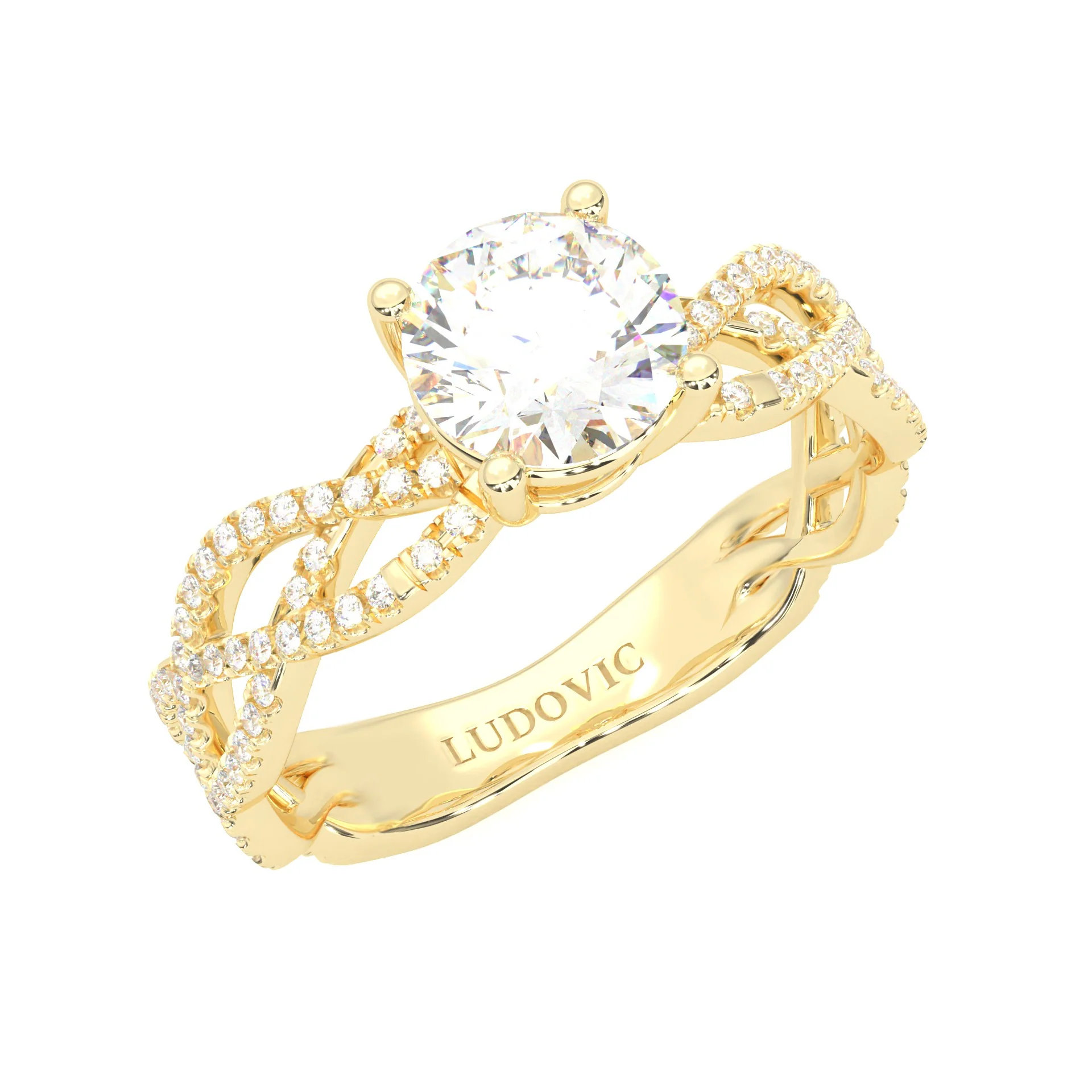 The Tempting Palm Moissanite Engagement Ring ( Yellow Gold 14K ) - Image 6