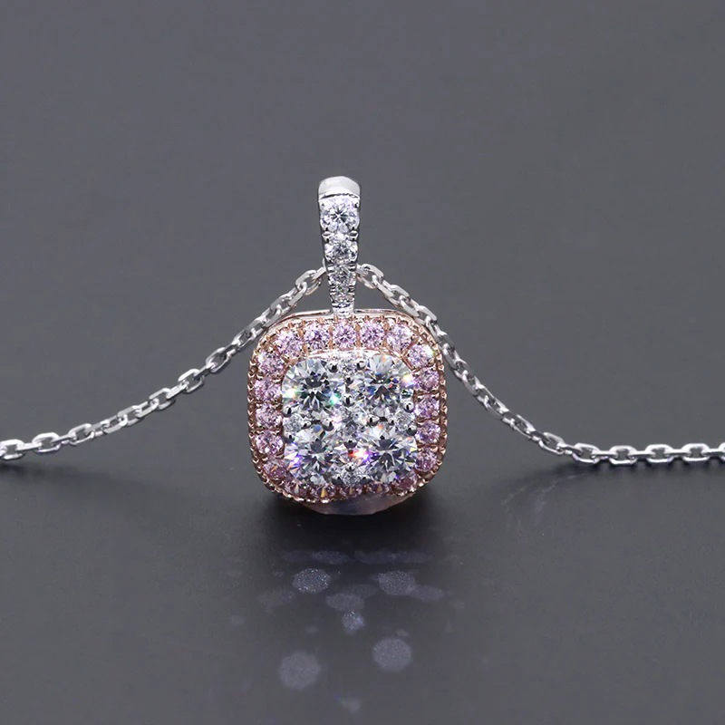 The Velvet Oath Moissanite Necklace (14k Solid Gold) tw 1.2 ct
