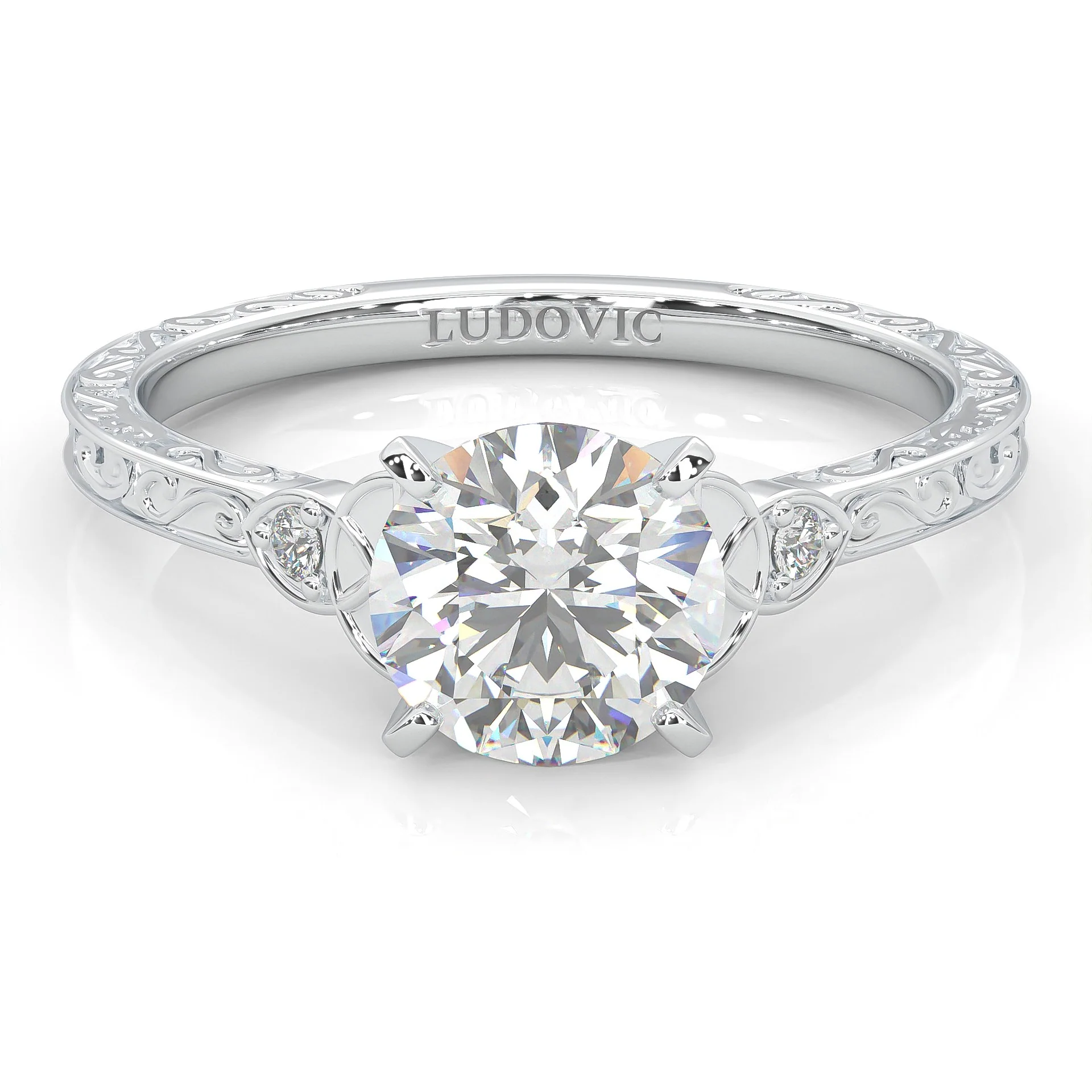 The Vintage Lunar Moissanite Engagement Ring (14k Solid Gold)