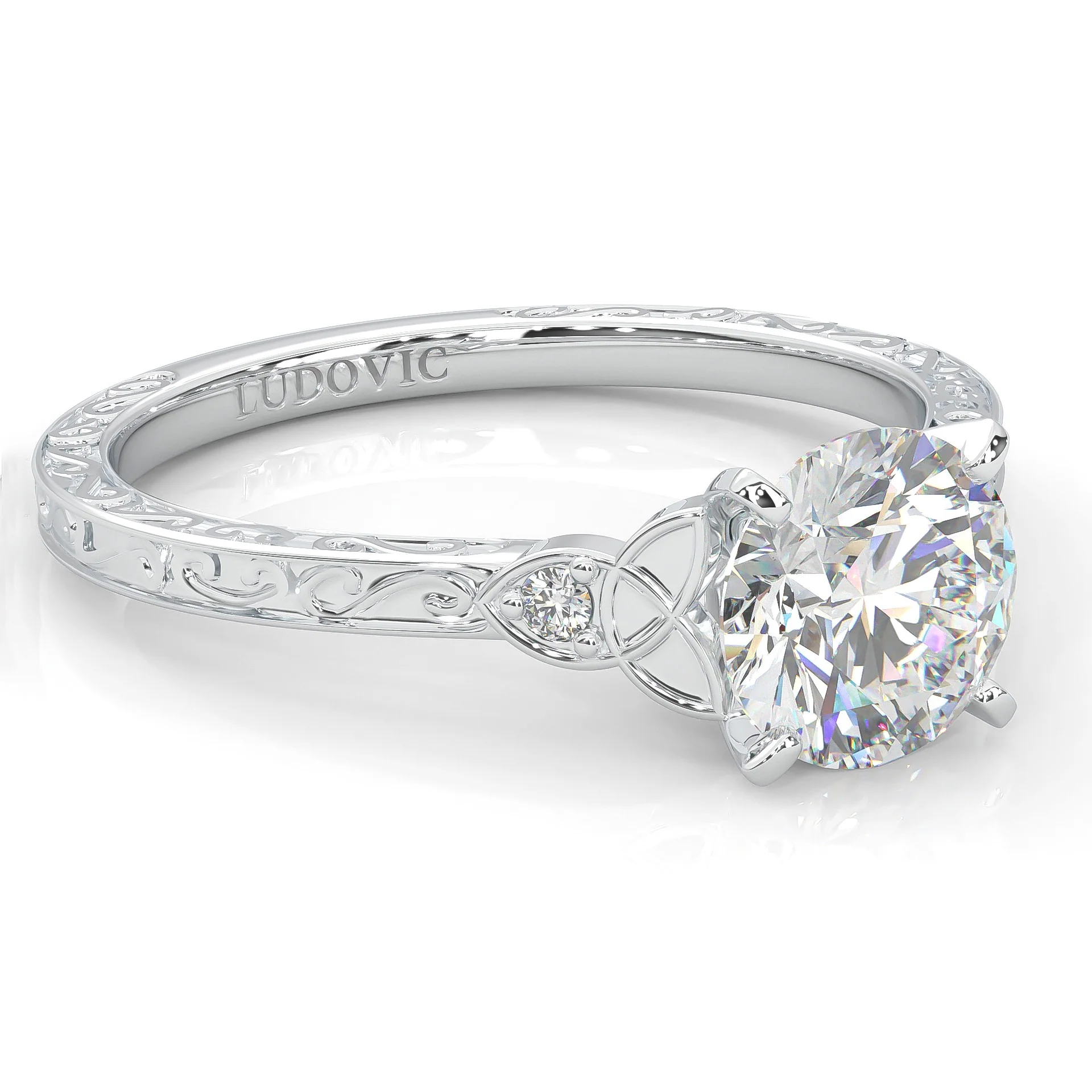 The Vintage Lunar Moissanite Engagement Ring (14k Solid Gold) - Image 3