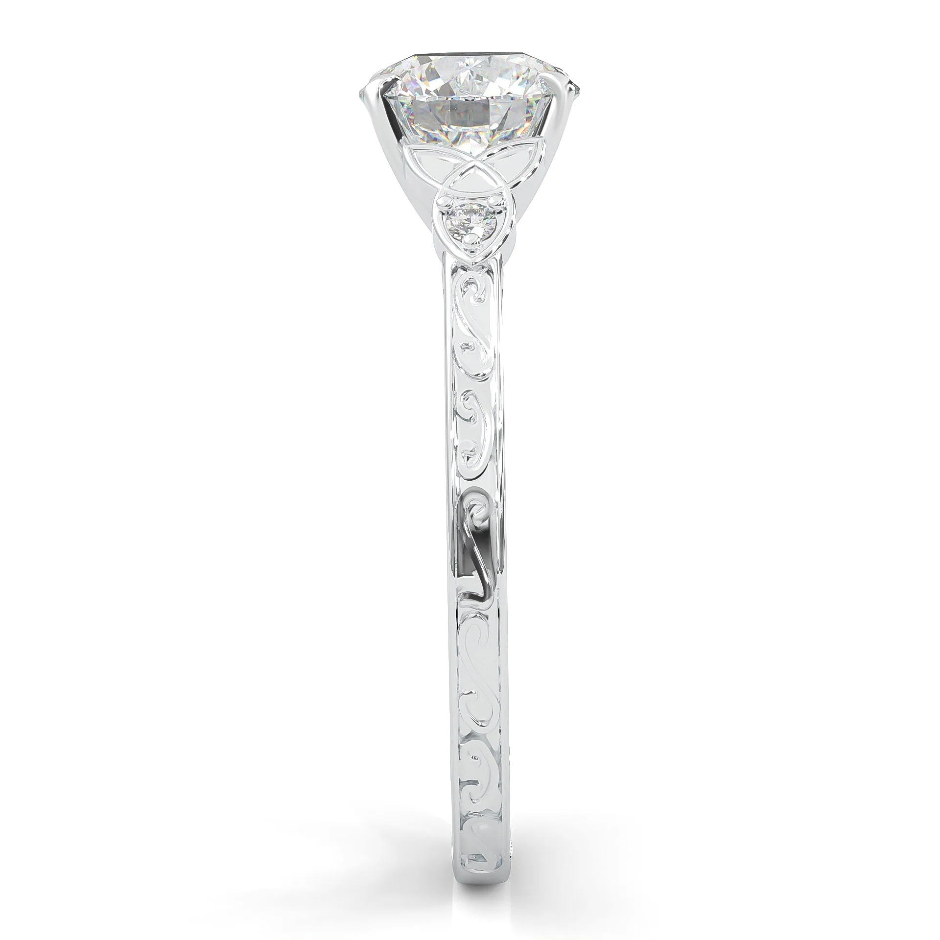 The Vintage Lunar Moissanite Engagement Ring (14k Solid Gold) - Image 5