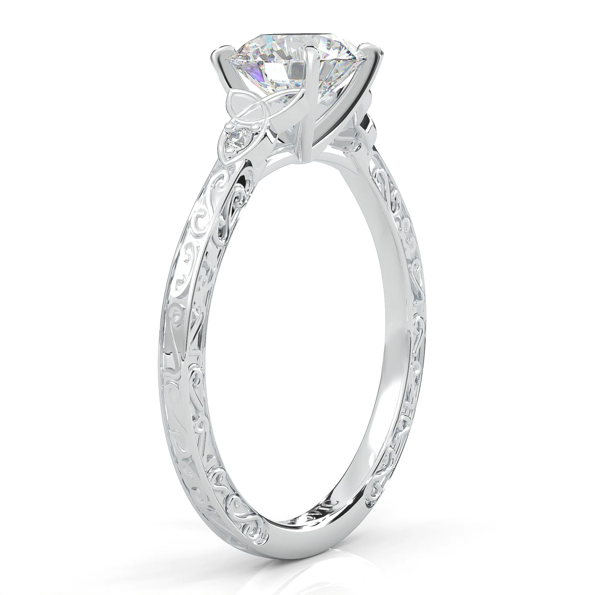 The Vintage Lunar Moissanite Engagement Ring (14k Solid Gold) - Image 6