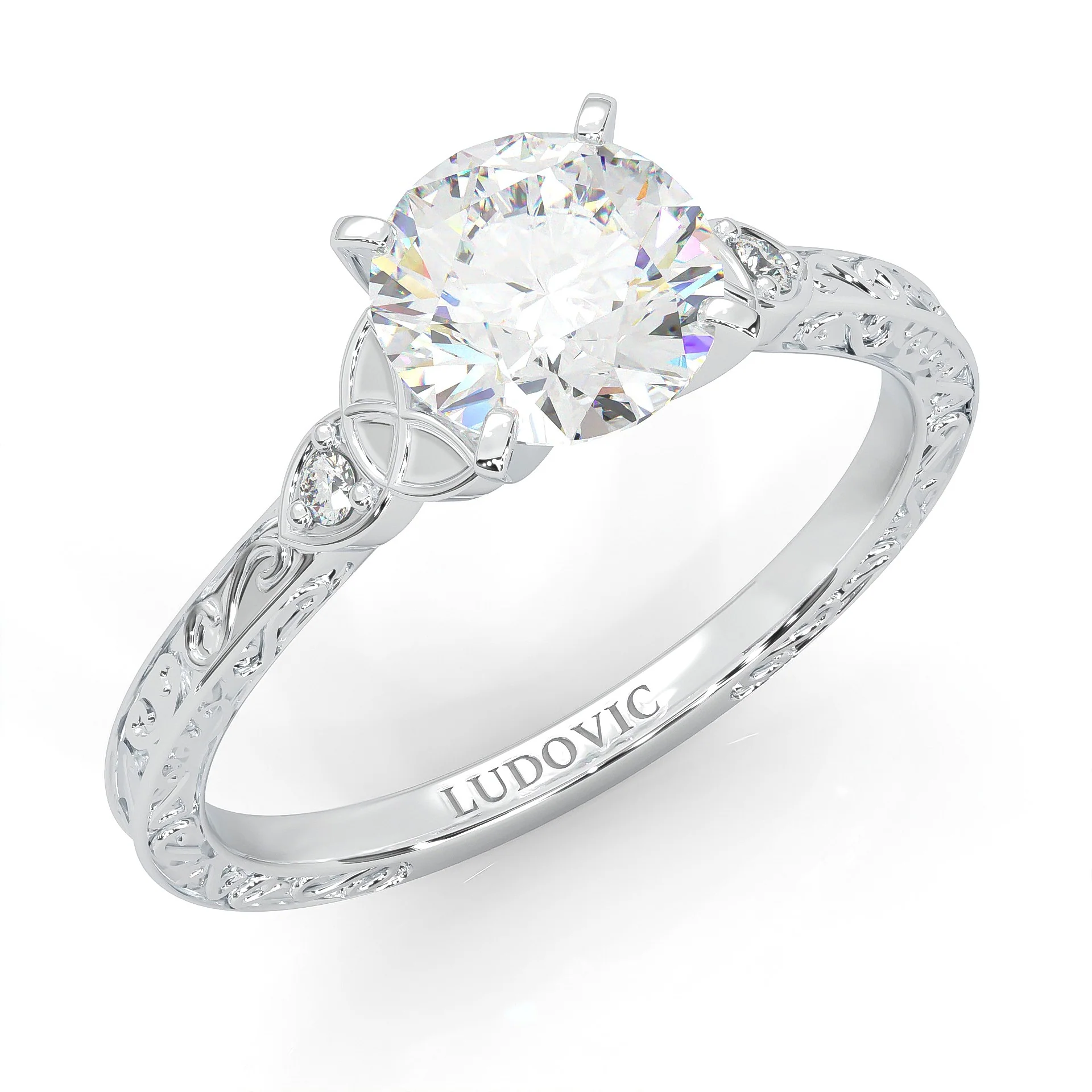 The Vintage Lunar Moissanite Engagement Ring (14k Solid Gold) - Image 7