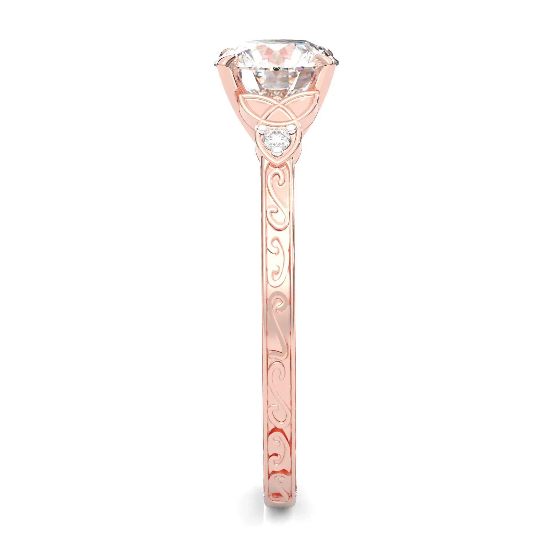 The Vintage Lunar Moissanite Engagement Ring ( Rose Gold 14K ) - Image 4