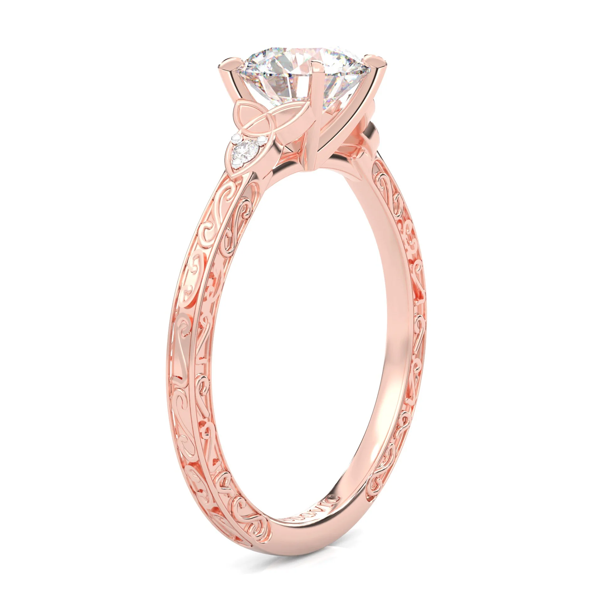The Vintage Lunar Moissanite Engagement Ring ( Rose Gold 14K ) - Image 5