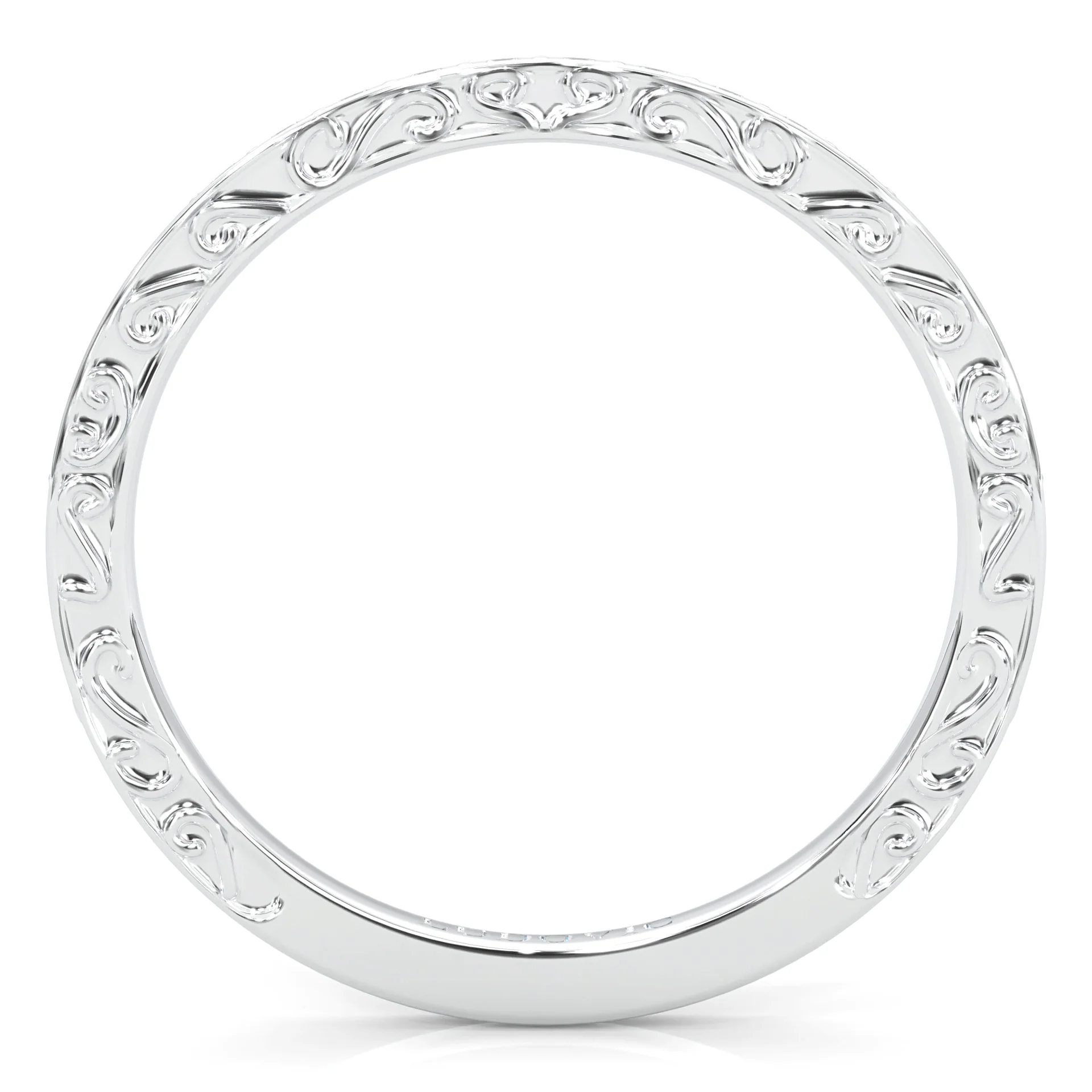 The Vintage Lunar Moissanite Wedding Band - Image 5