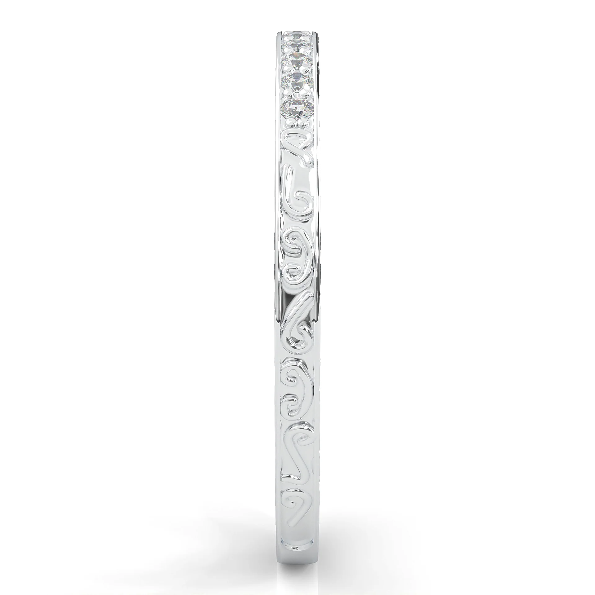 The Vintage Lunar Moissanite Wedding Band - Image 6
