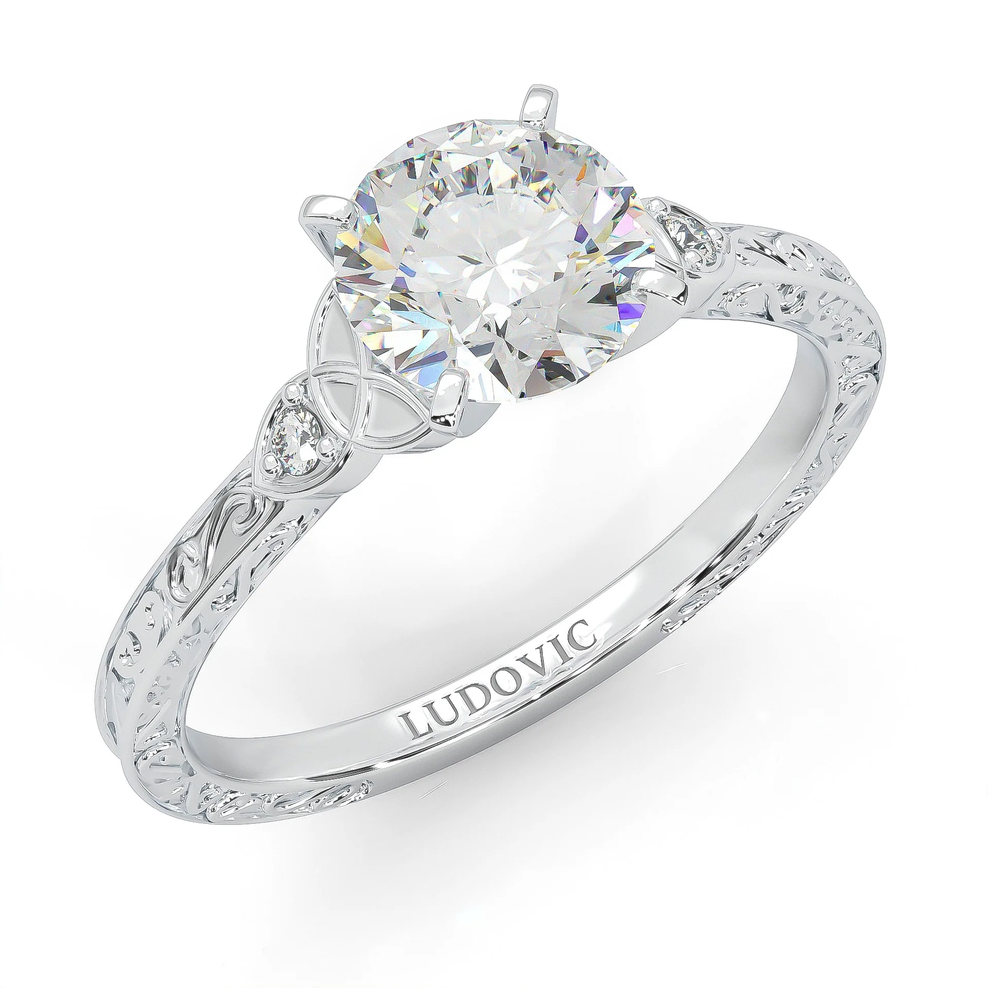 The Vintage Lunar Moissanite Wedding Set - Image 7
