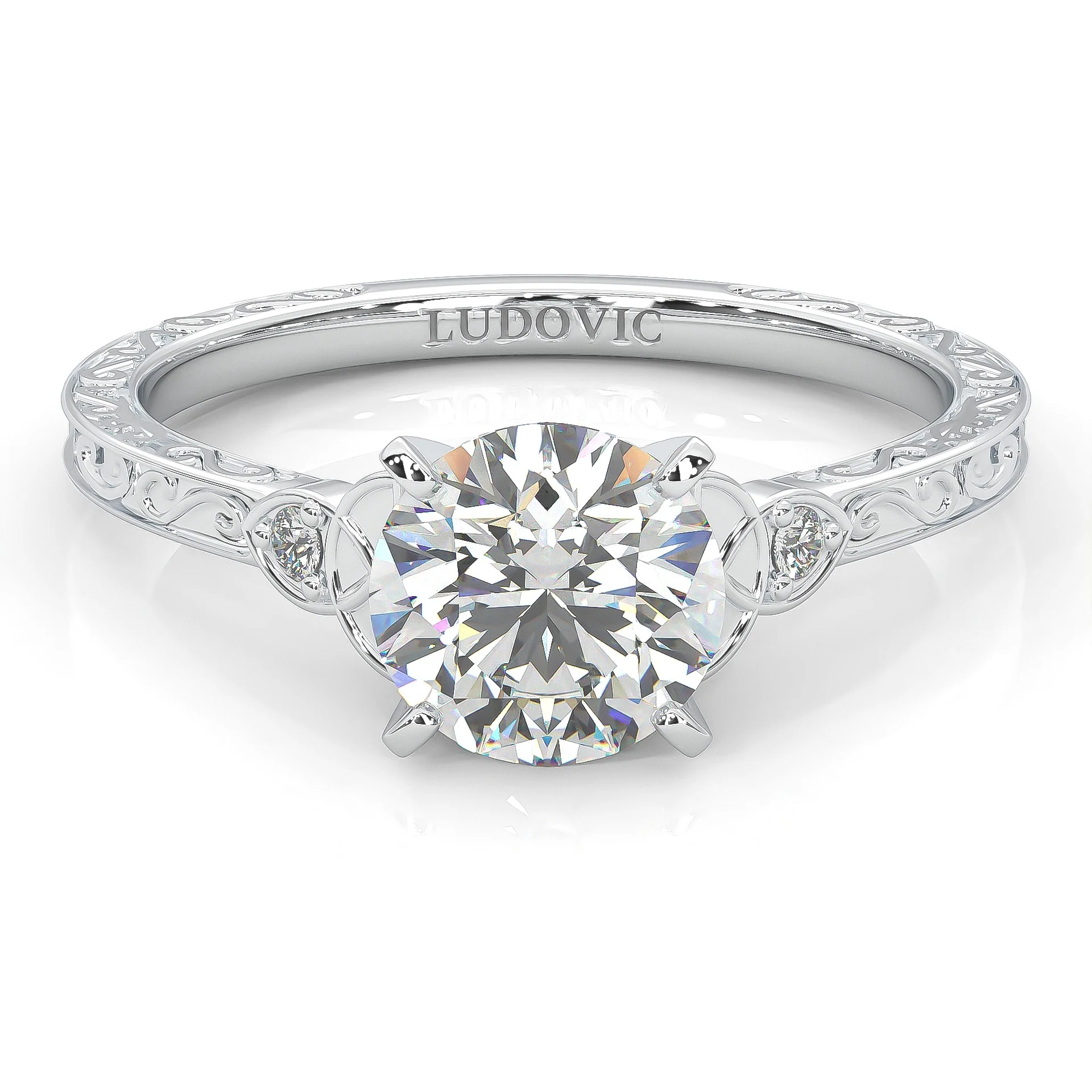 The Vintage Lunar Moissanite Wedding Set (14k Solid Gold) - Image 3