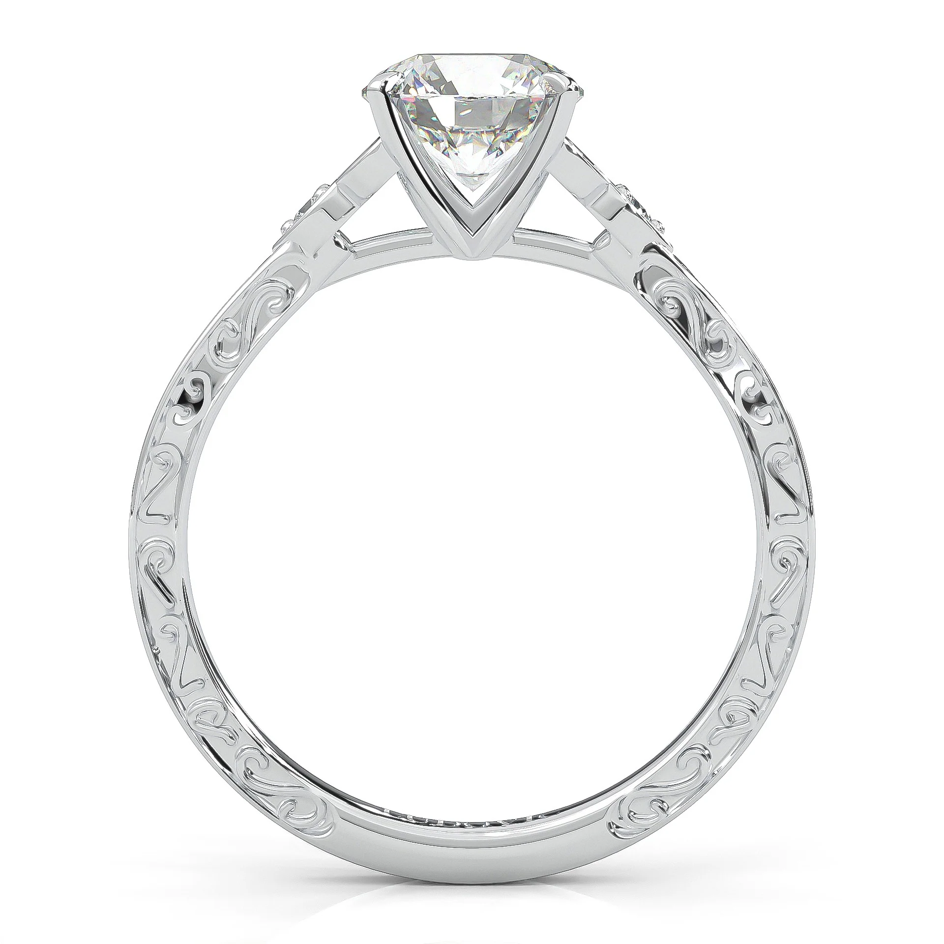 The Vintage Lunar Moissanite Wedding Set (14k Solid Gold) - Image 5