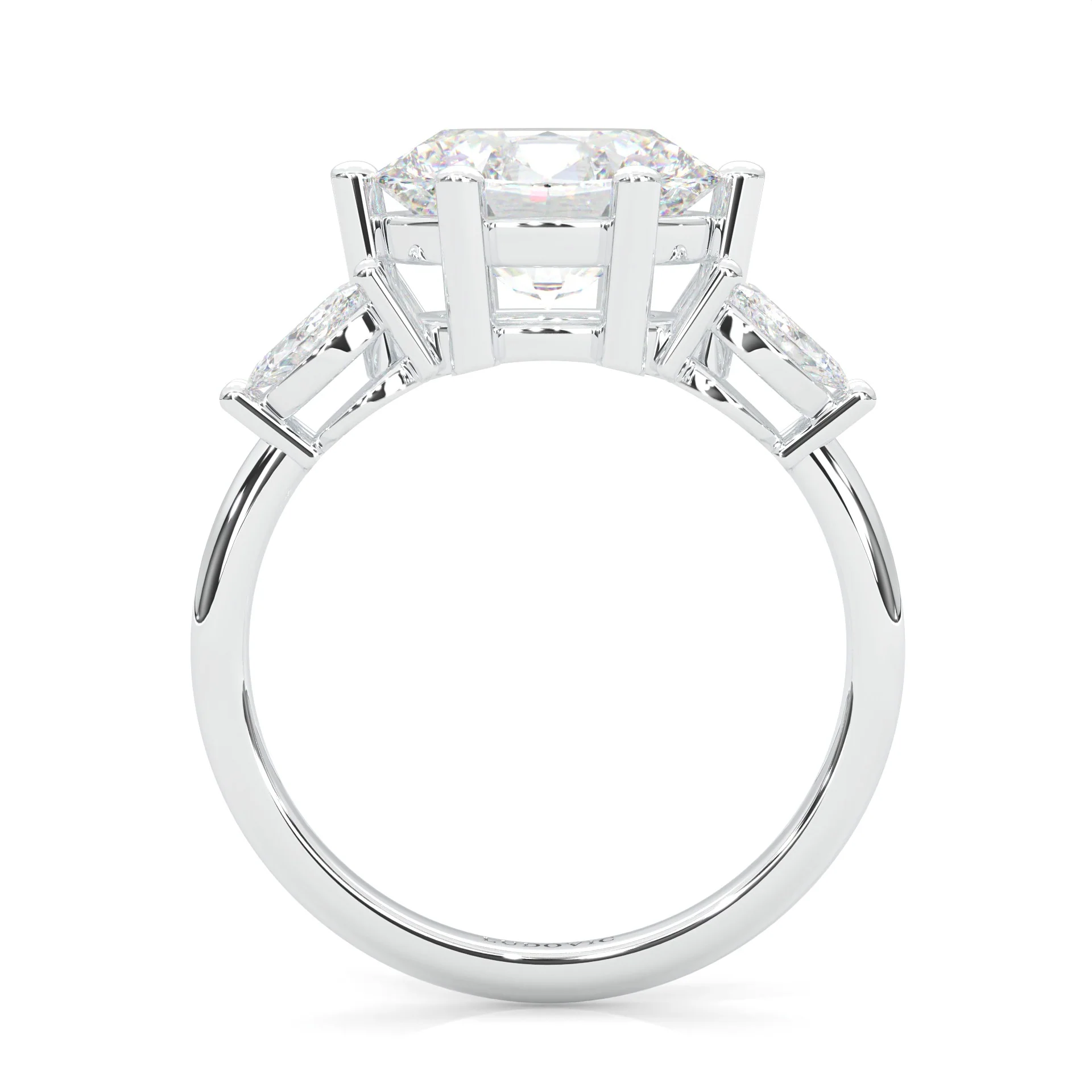 Trinelle Moissanite Engagement Ring (14k Solid Gold) - Image 4