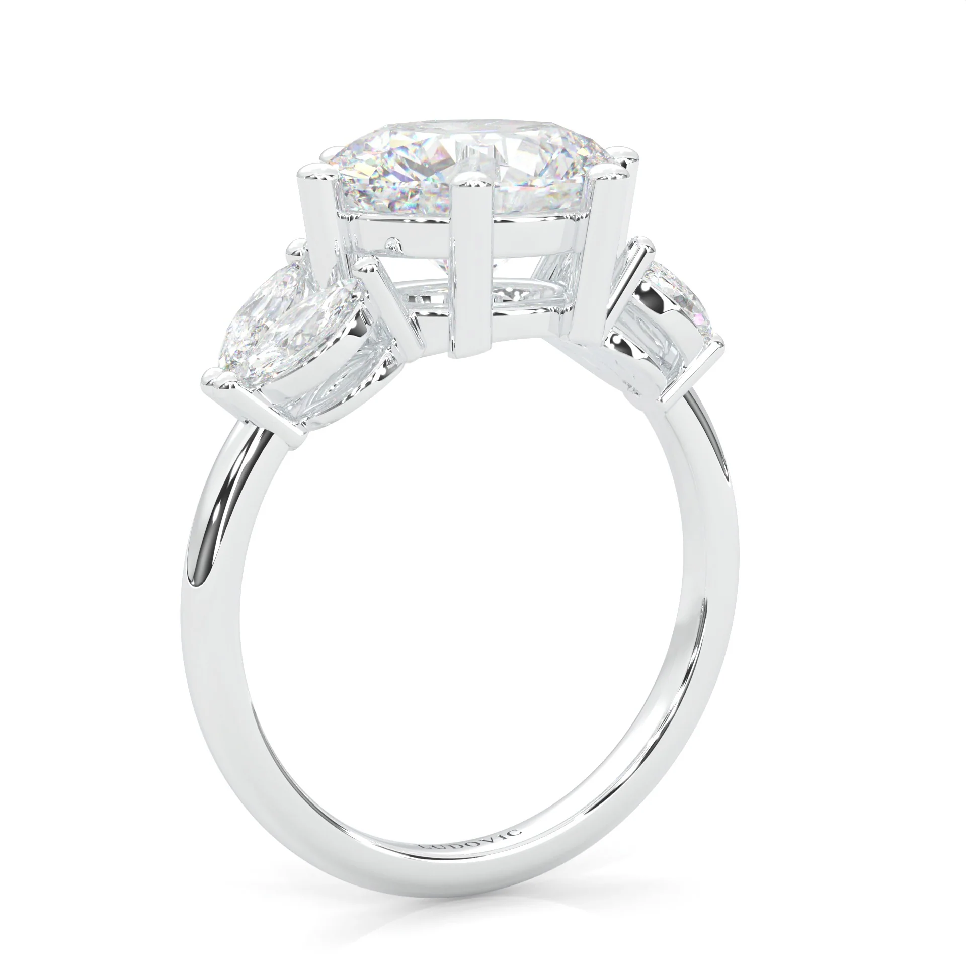 Trinelle Moissanite Engagement Ring (14k Solid Gold) - Image 5