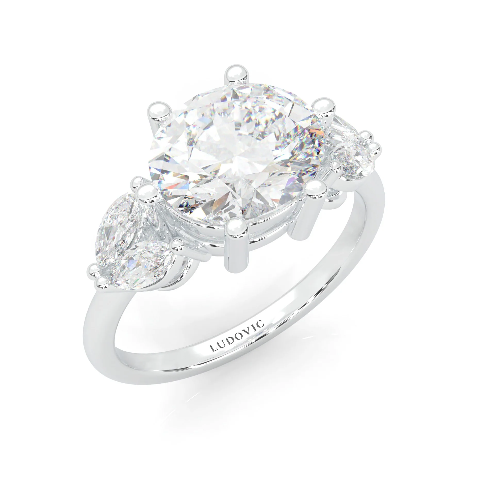 Trinelle Moissanite Engagement Ring (14k Solid Gold) - Image 6