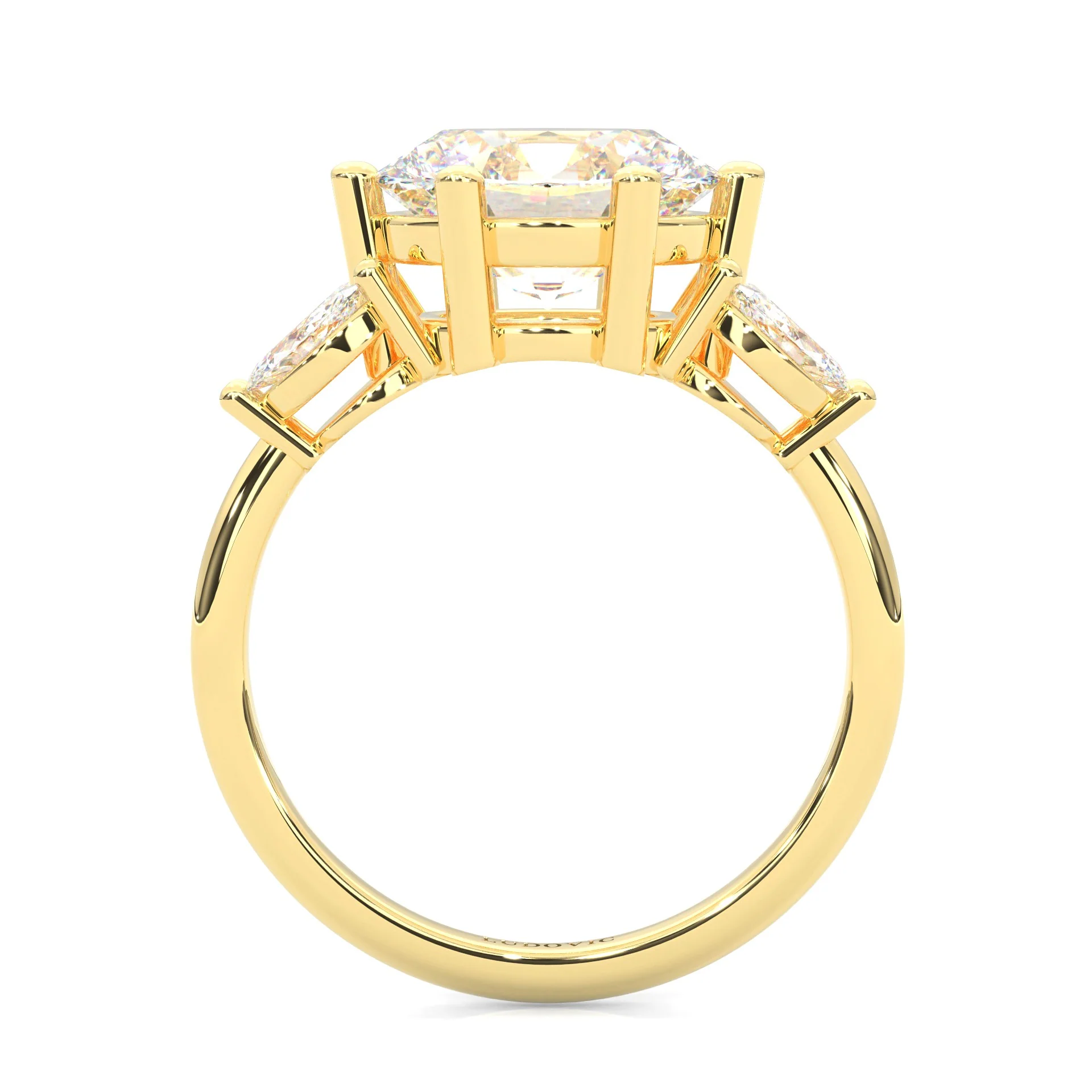 Trinelle Moissanite Engagement Ring ( Yellow Gold 14K ) - Image 4