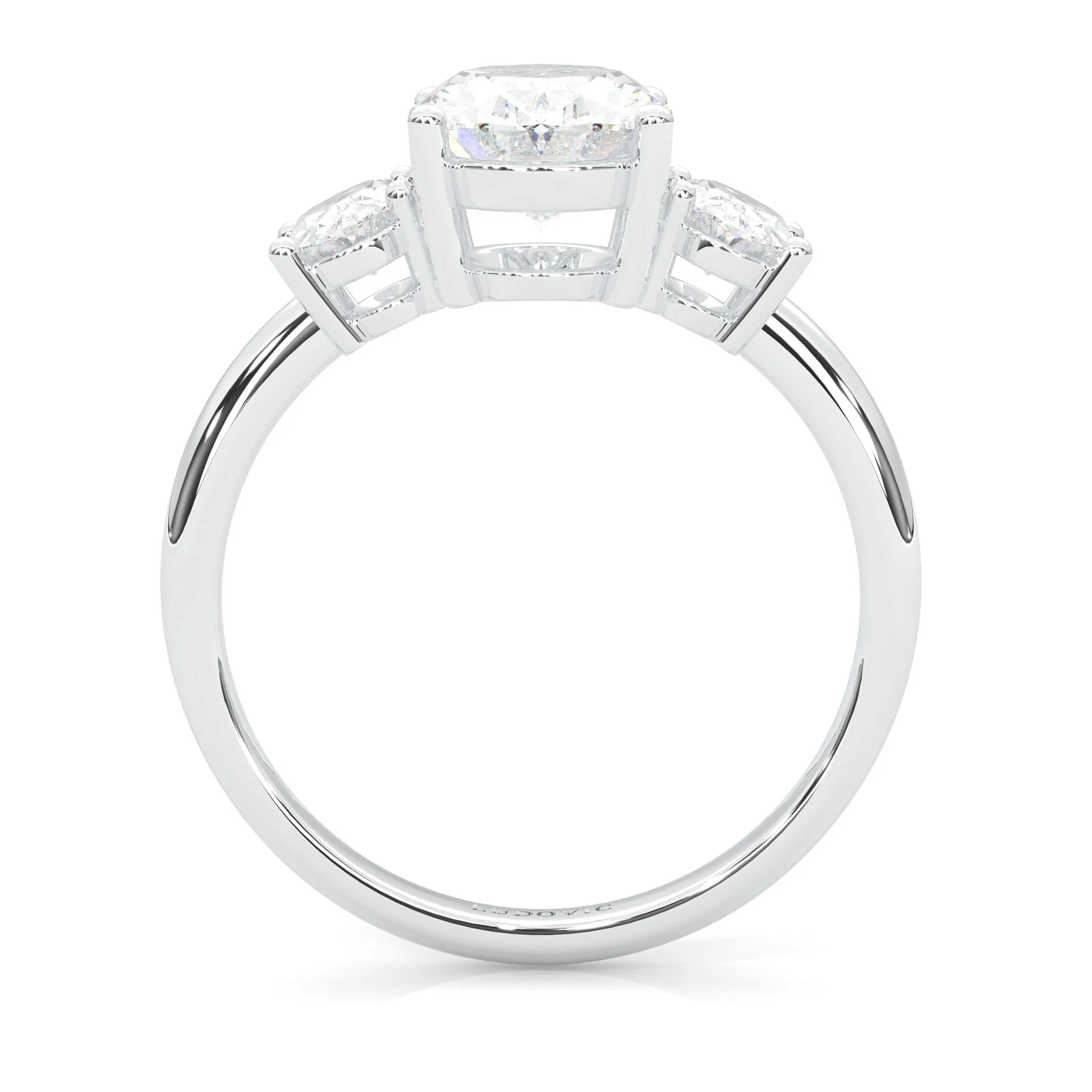Trinité d’Amour Moissanite Engagement Ring (14k Solid Gold) - Image 4
