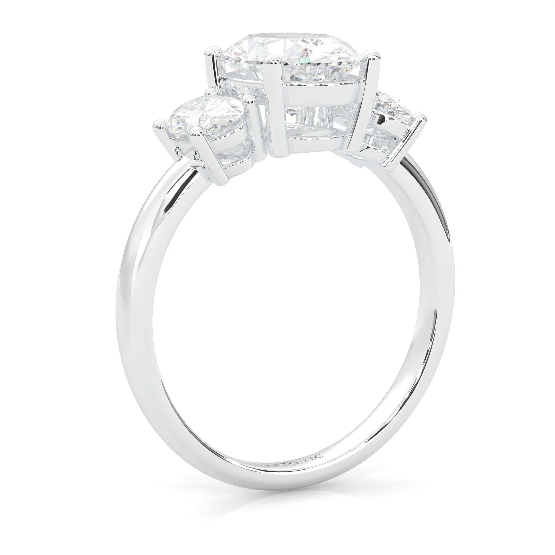 Trinité d’Amour Moissanite Engagement Ring (14k Solid Gold) - Image 5