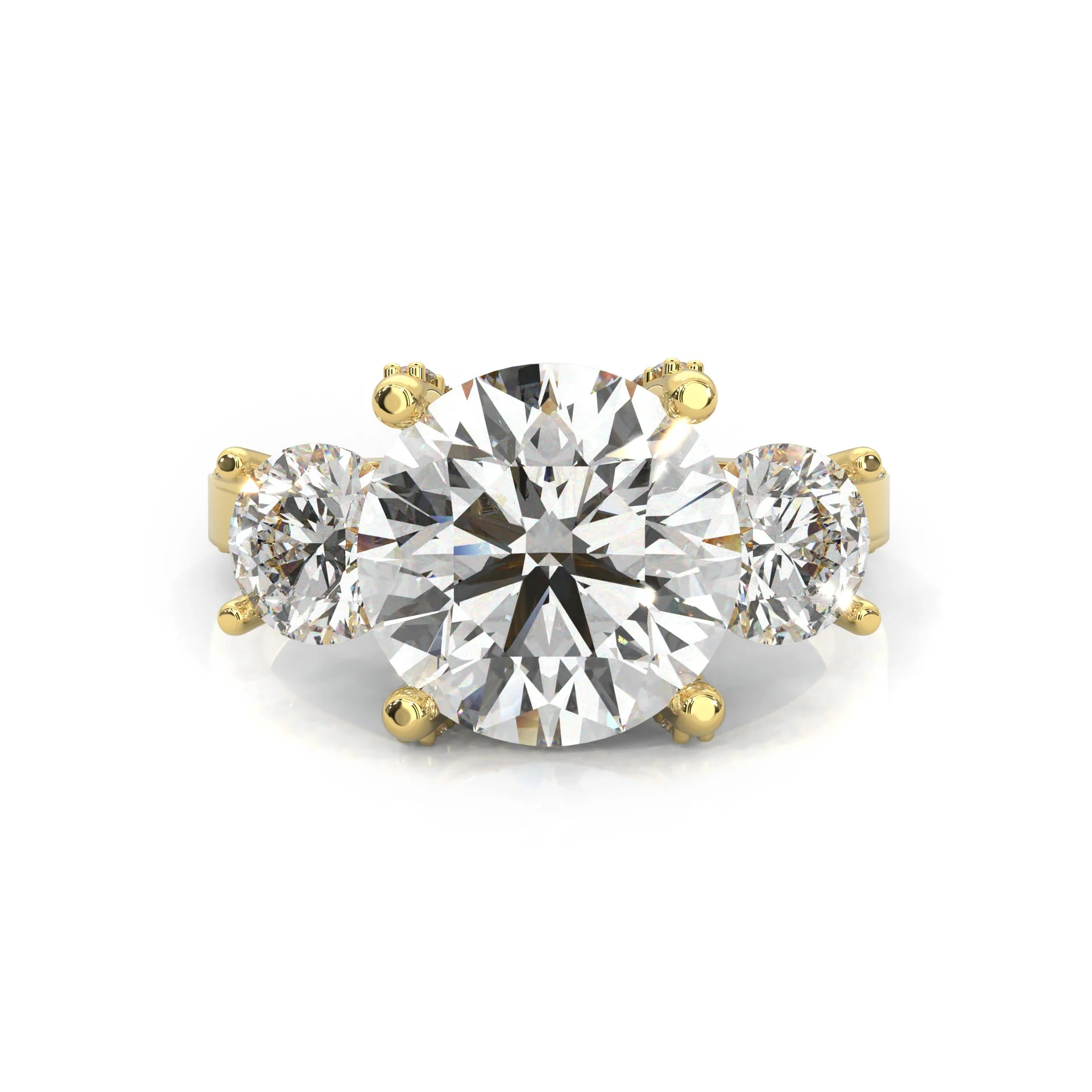 Triomphe de Lumière Moissanite Engagement Ring (14K Yellow Gold ) - Image 3