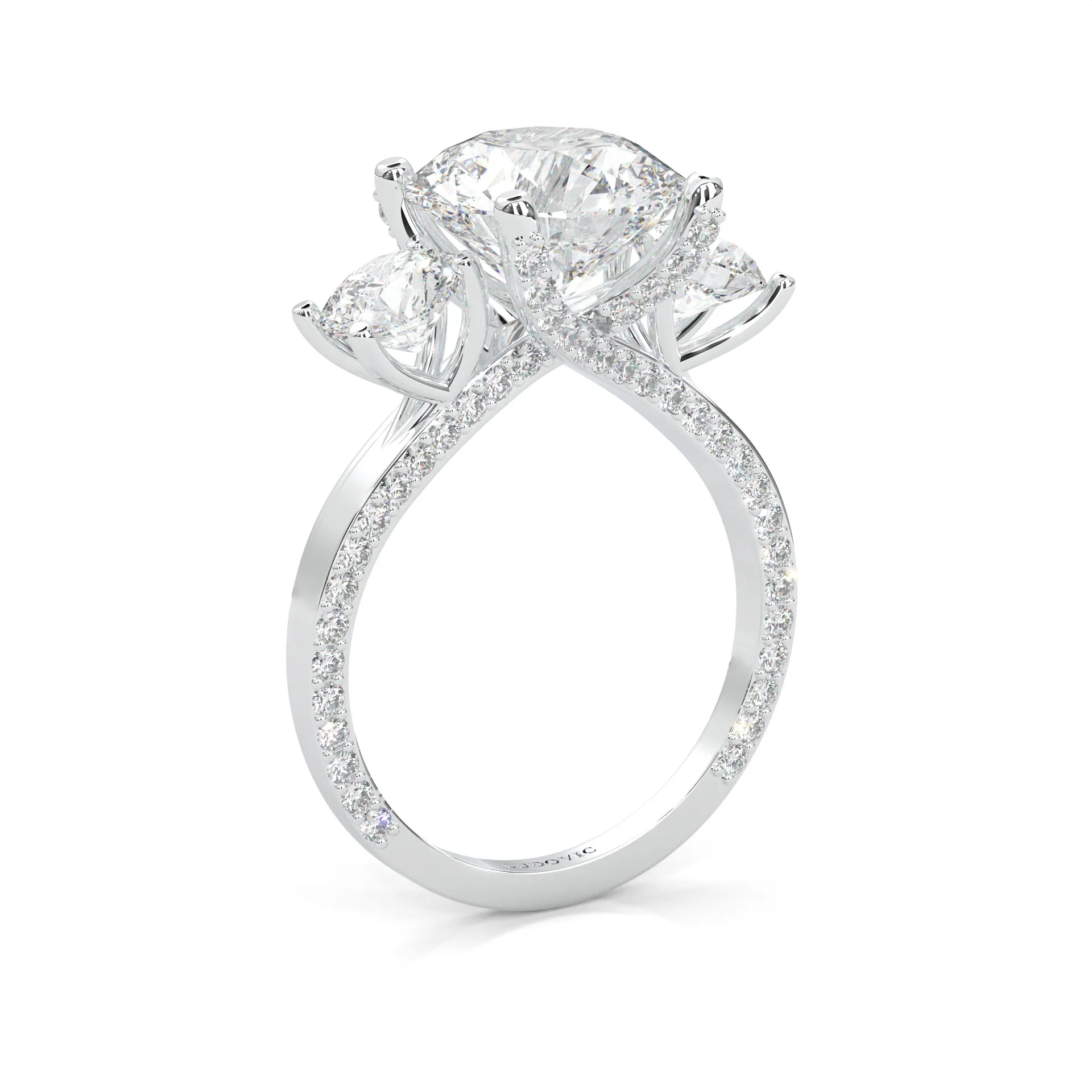 Triomphe de Lumière Moissanite Engagement Ring (14k Solid Gold) - Image 5