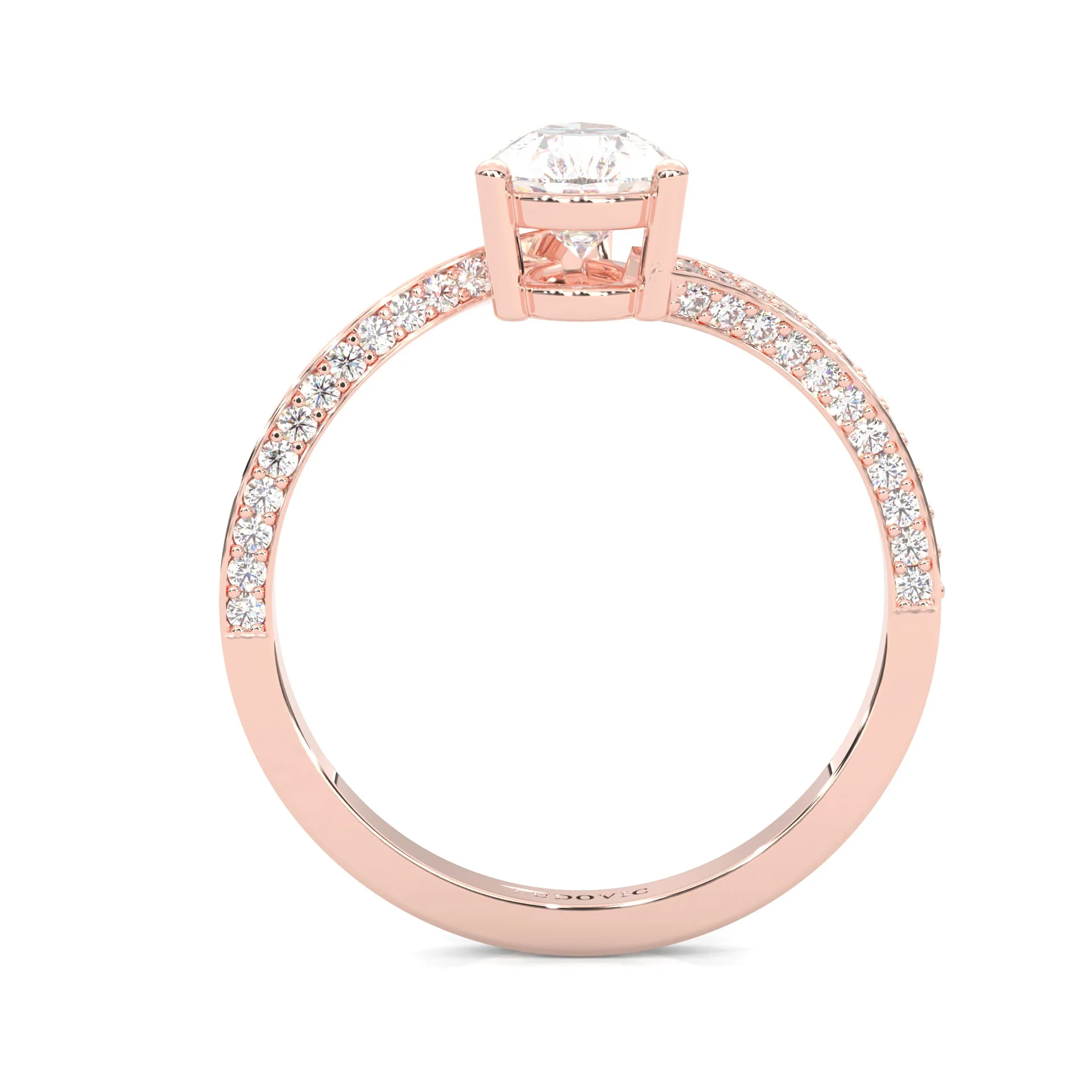 Twilight Twist Harmony Moissanite Engagement Ring ( Rose Gold 14K ) - Image 5