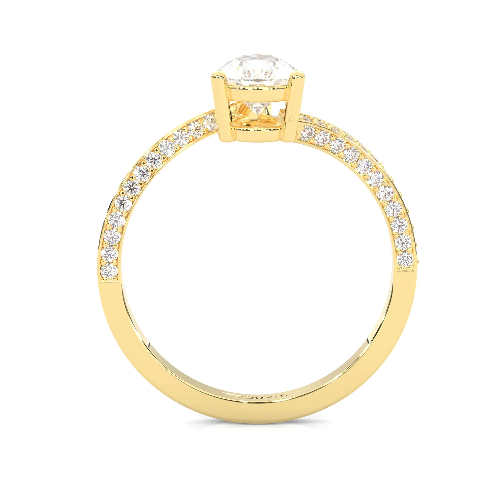 Twilight Twist Harmony Moissanite Engagement Ring ( Yellow Gold 14K ) - Image 5