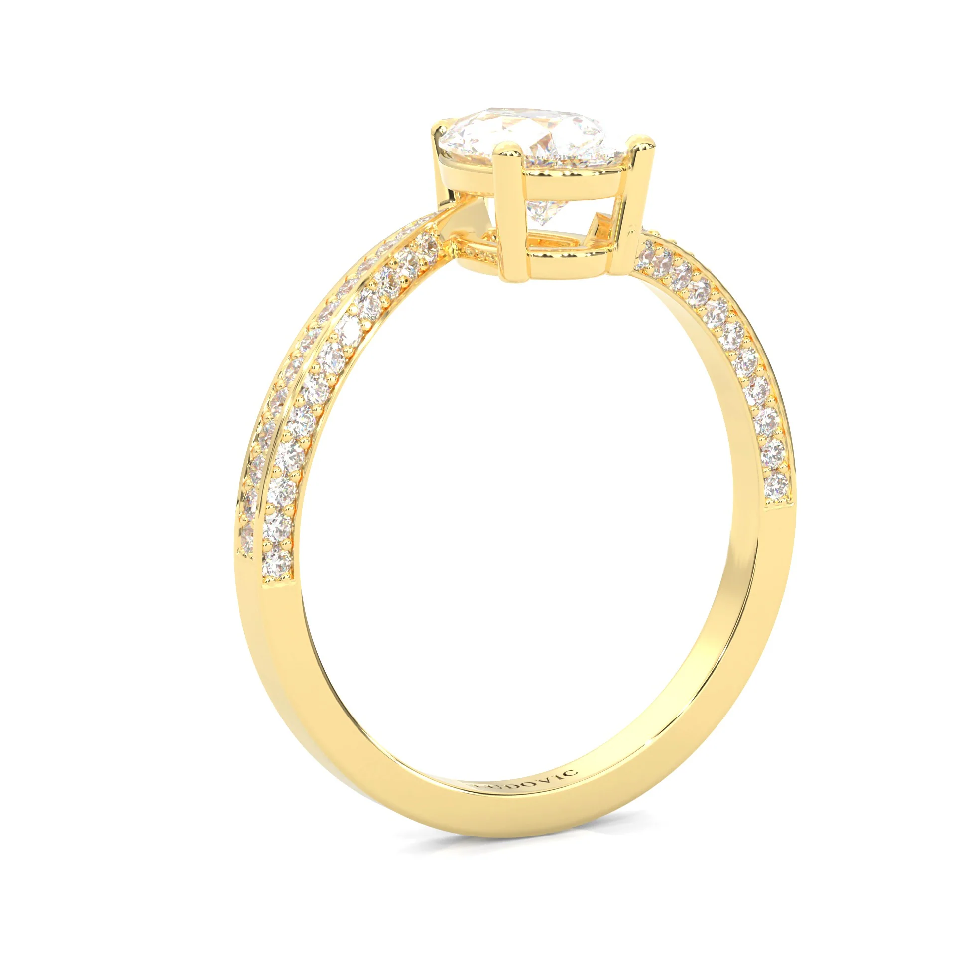 Twilight Twist Harmony Moissanite Engagement Ring ( Yellow Gold 14K ) - Image 6