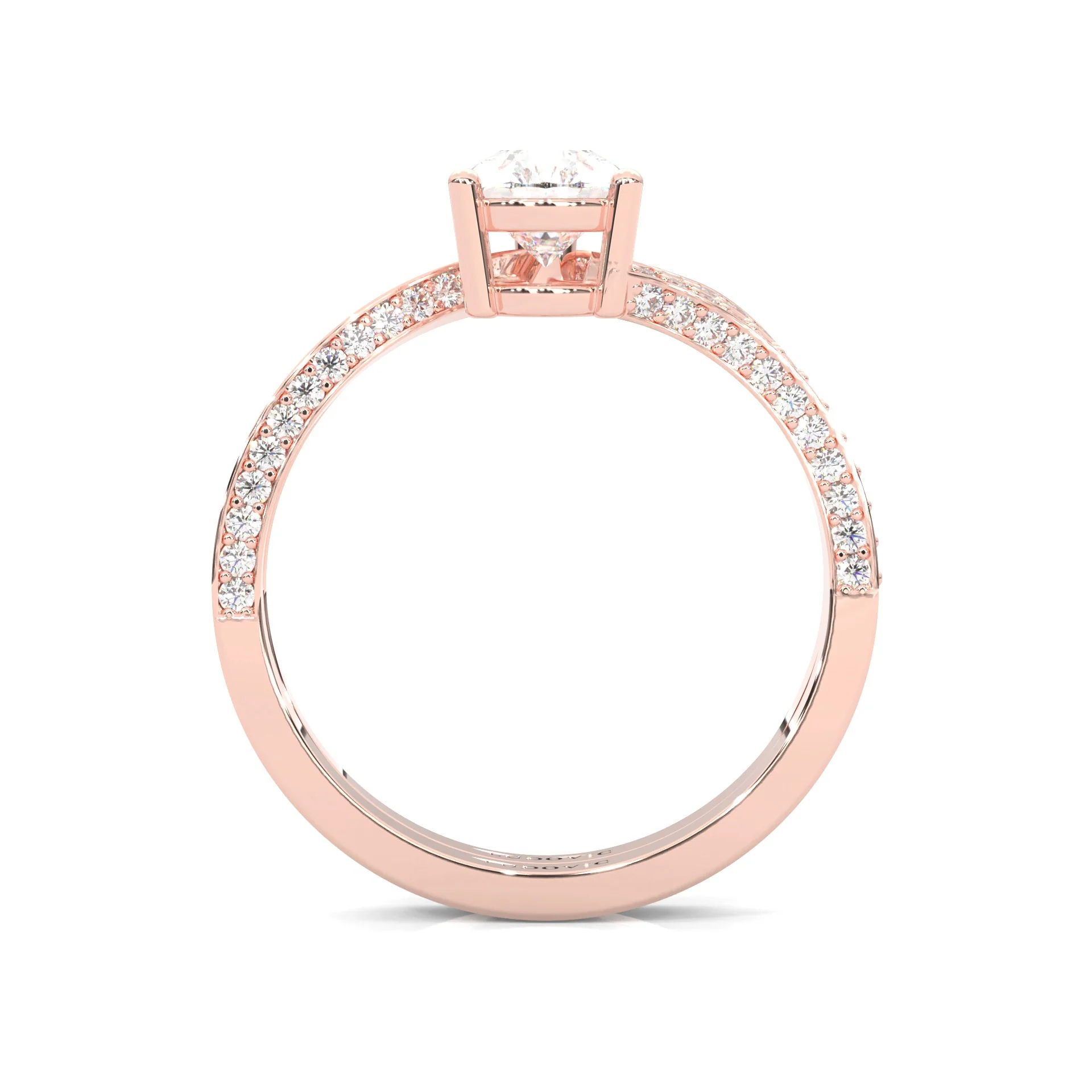 Twilight Twist Harmony Moissanite Wedding Set (14k Solid Rose Gold) - Image 5