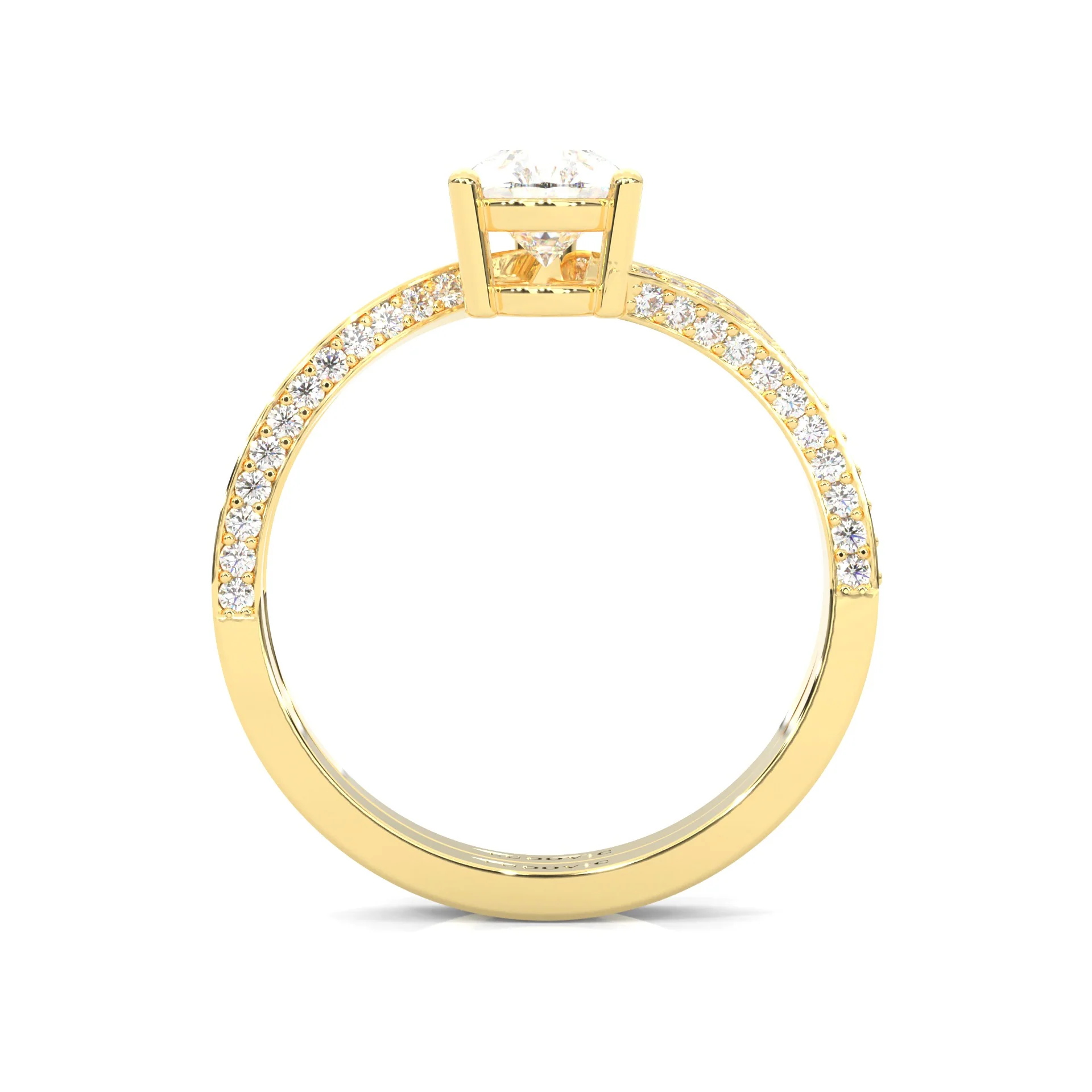 Twilight Twist Harmony Moissanite Wedding Set (14k Solid Yellow Gold) - Image 6